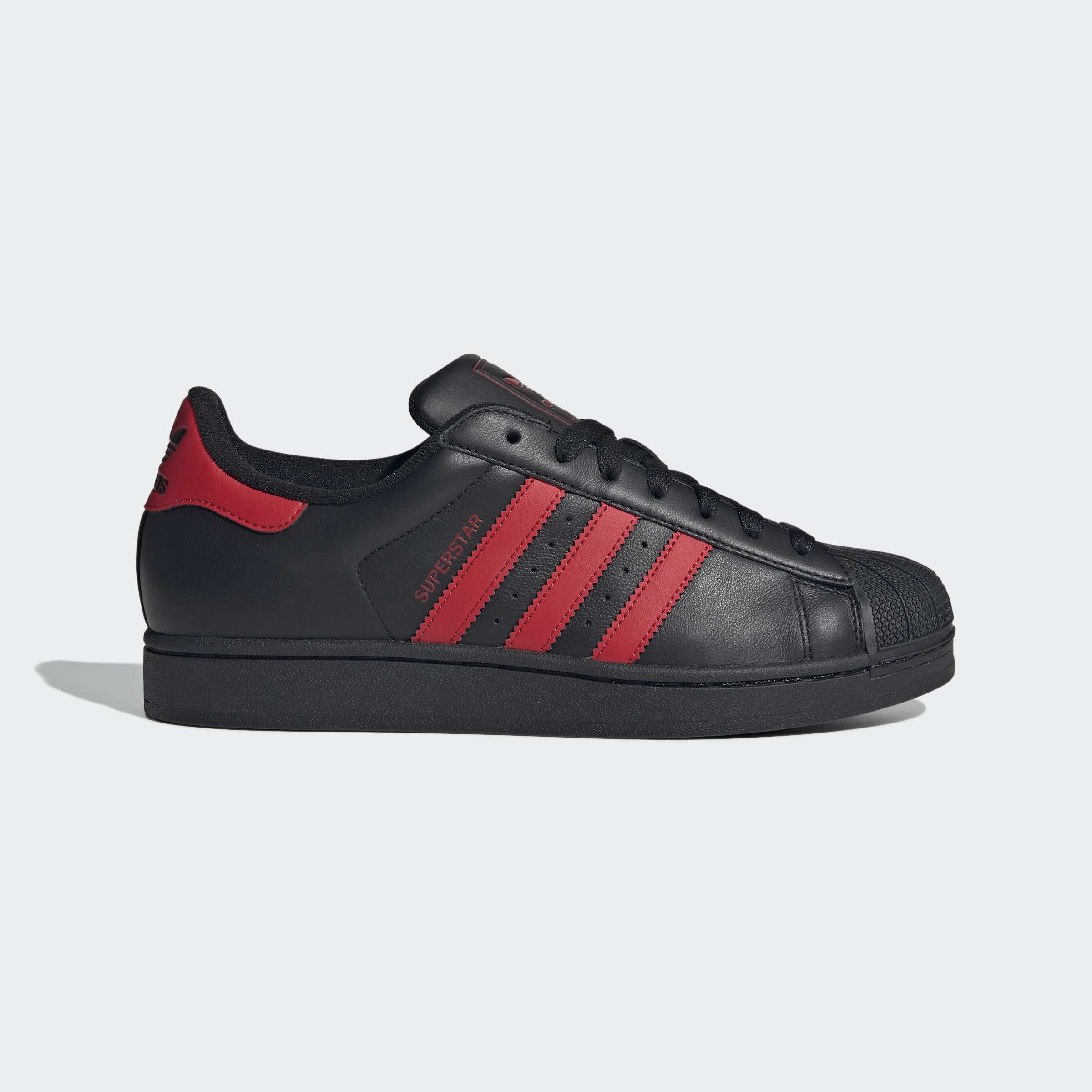 Unisex adidas Superstar II Shoes Black / Red | Chicago City Sports