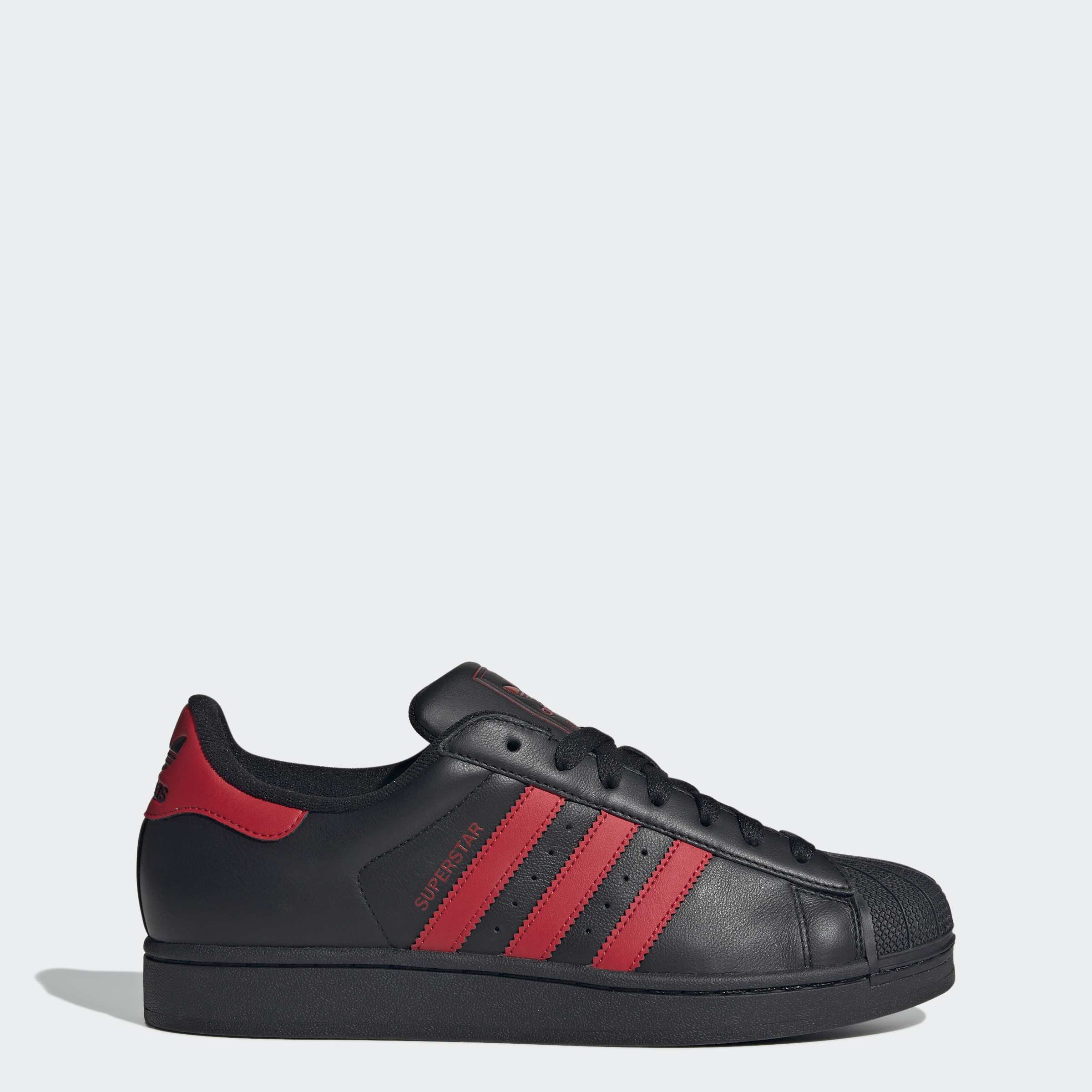 Unisex adidas Superstar II Shoes Black / Red | Chicago City Sports
