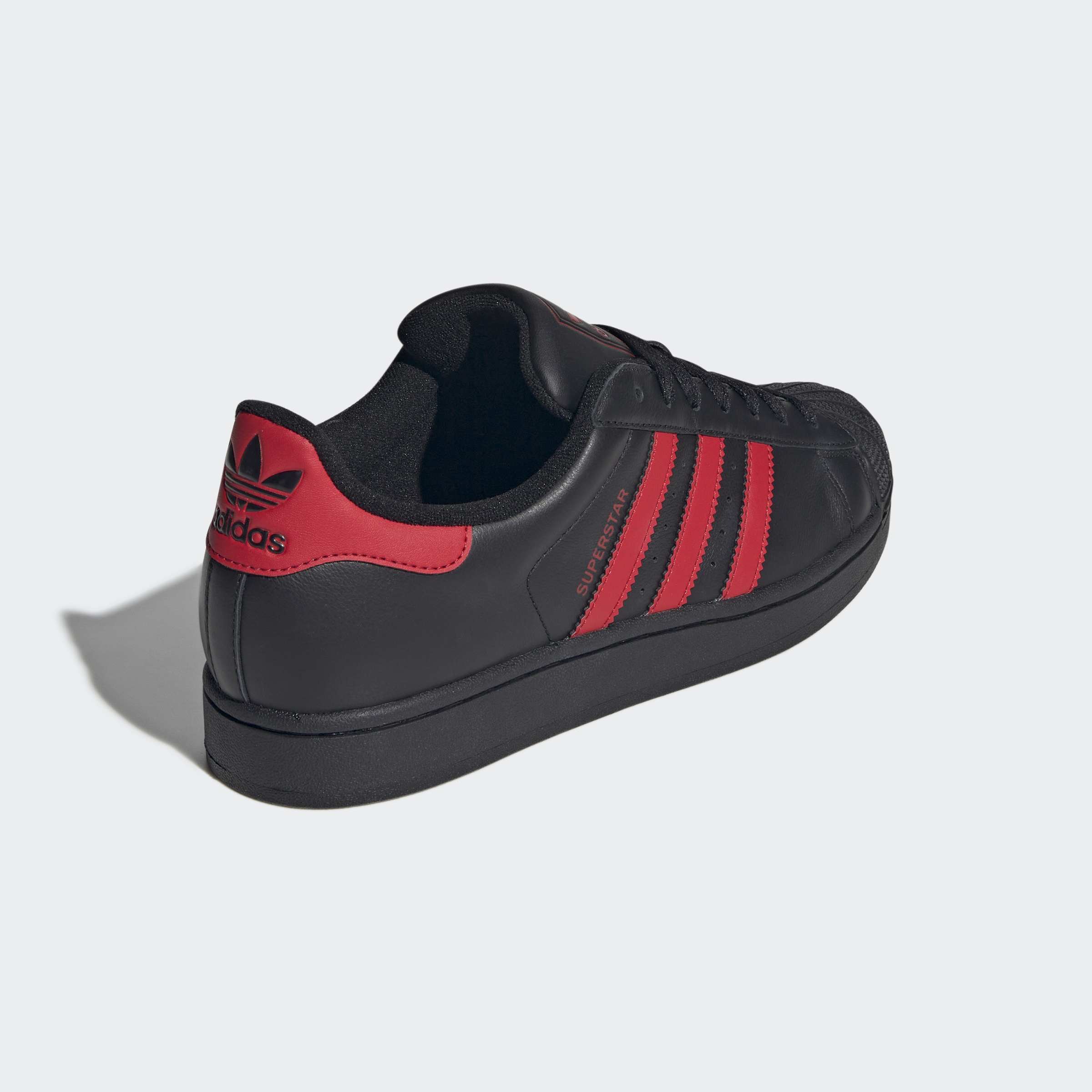 Unisex adidas Superstar II Shoes Black / Red | Chicago City Sports
