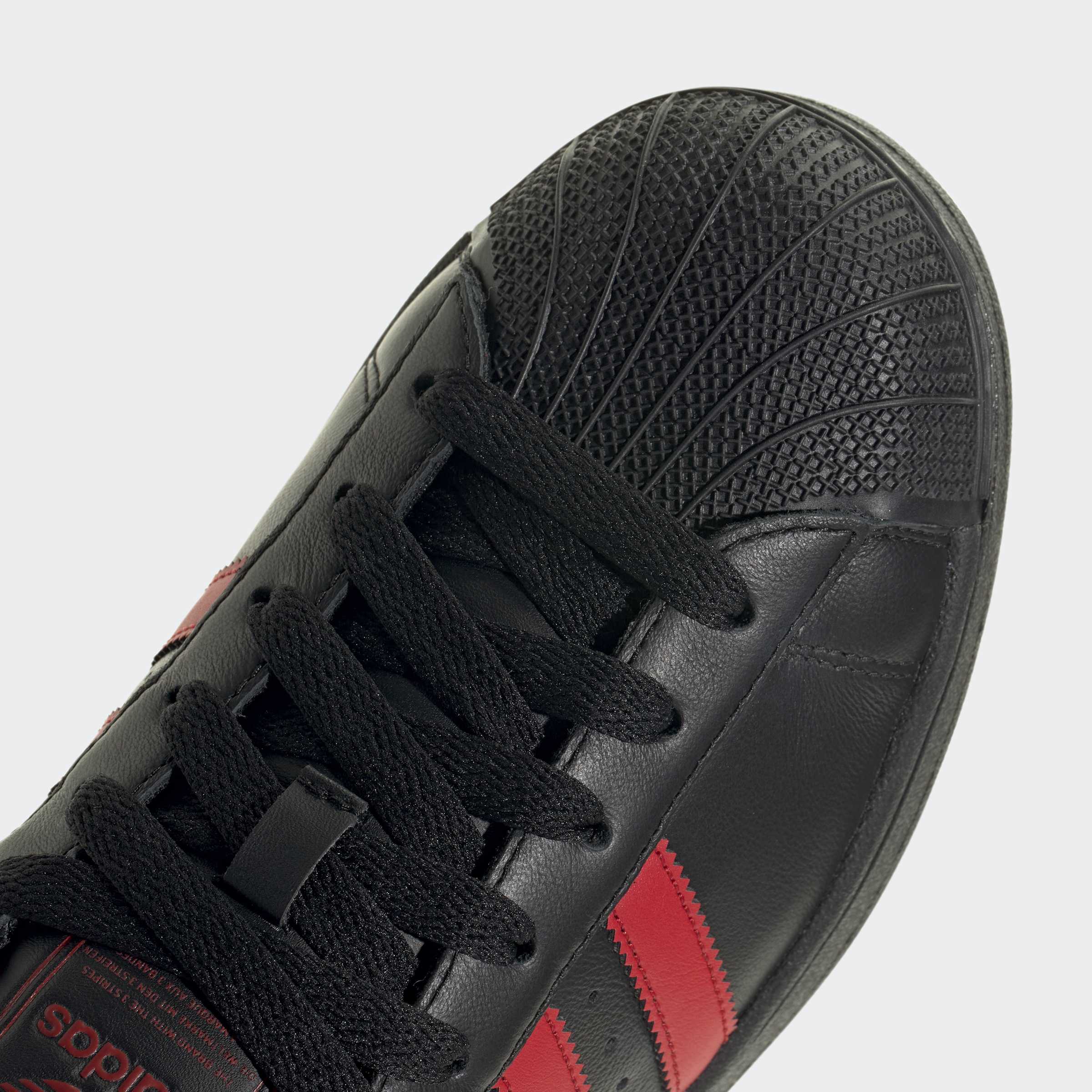 Unisex adidas Superstar II Shoes Black / Red | Chicago City Sports
