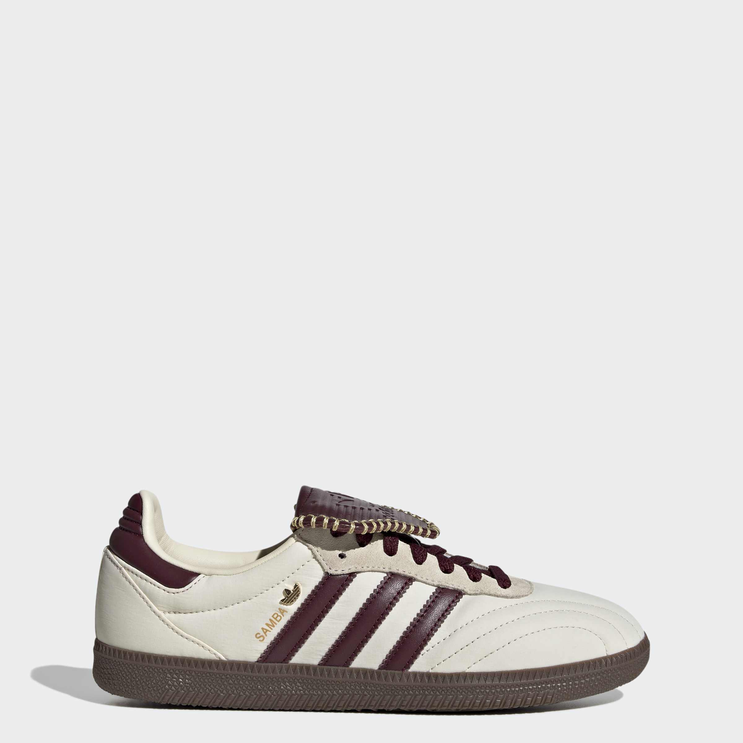 Women's adidas Originals Samba Long Tongue Shoes Cream White / Maroon