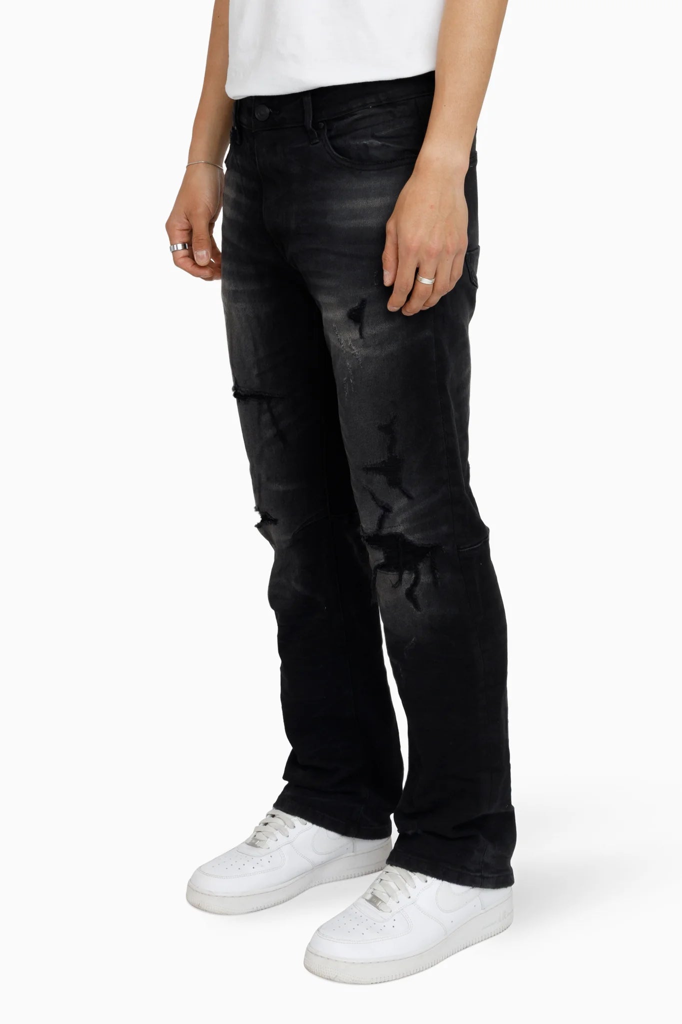 Men's Smoke Rise Heavy Whisker Effect Jeans Tetra Black