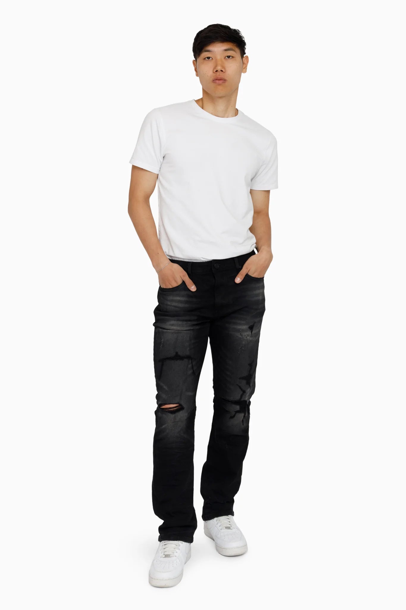 Men's Smoke Rise Heavy Whisker Effect Jeans Tetra Black