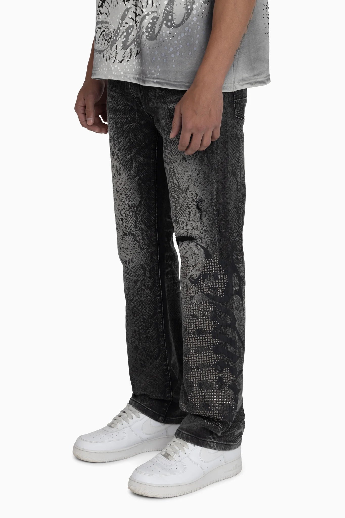 Men's Smoke Rise Sanity Python Jeans Fossil Black