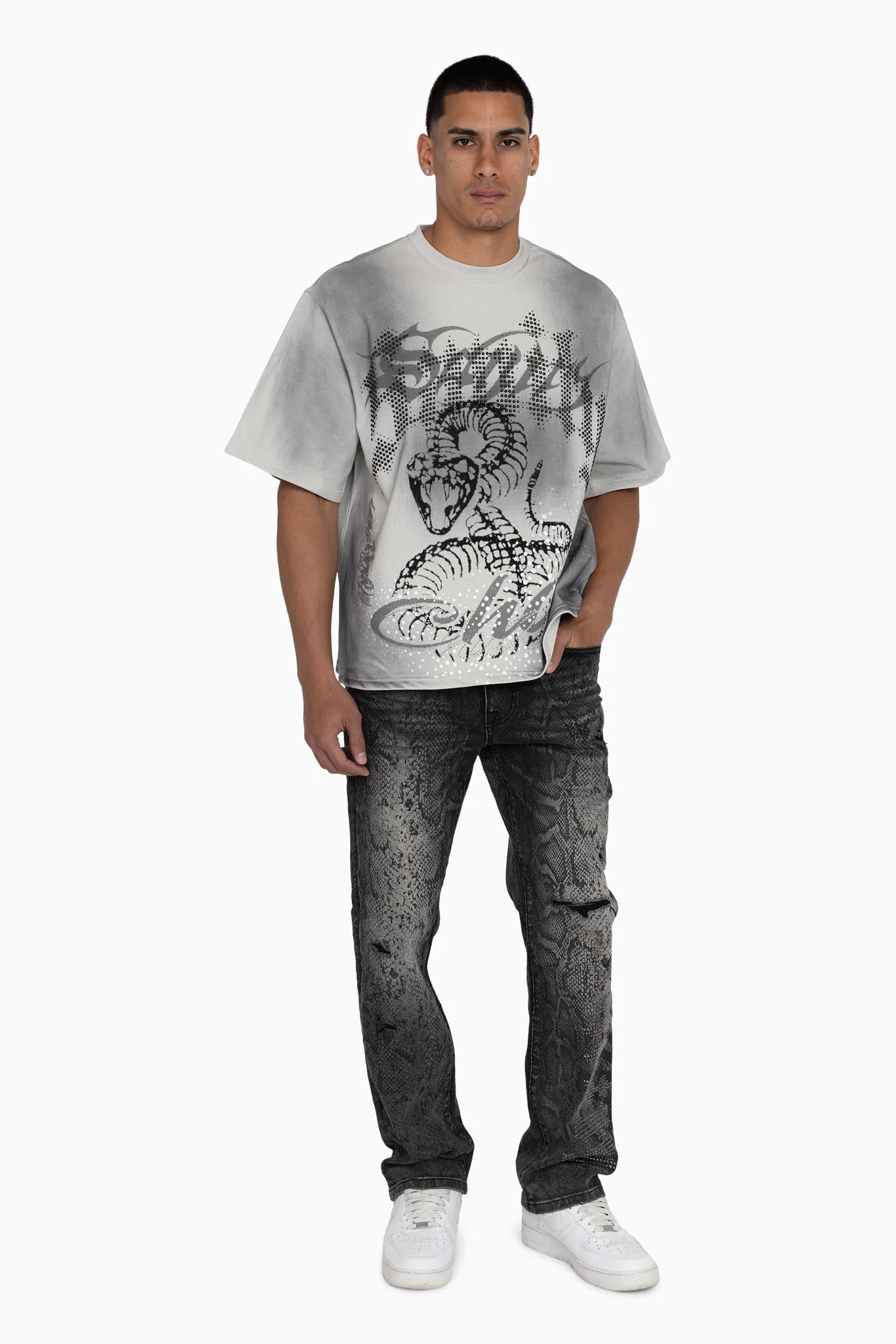 Men's Smoke Rise Sanity Python Jeans Fossil Black