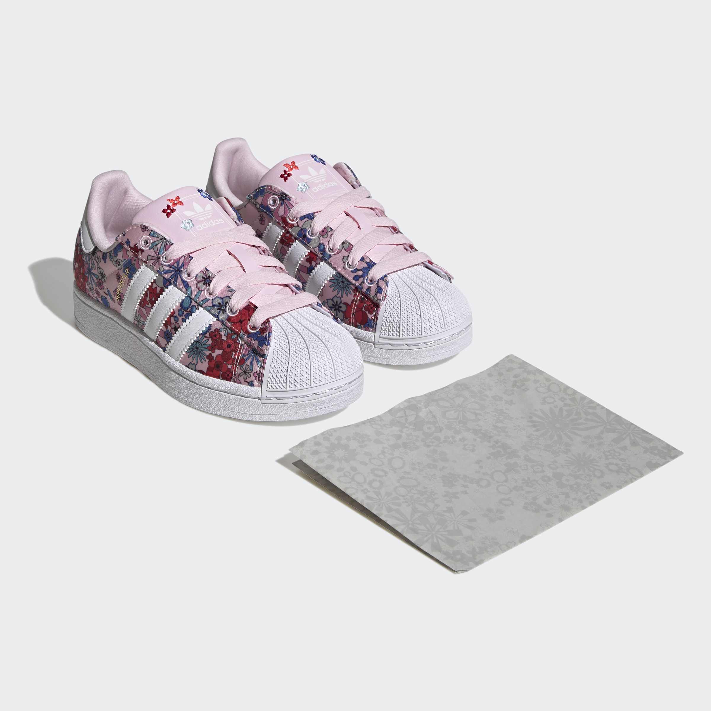 Big Kids adidas Originals Superstar II x Liberty London Shoes Clear Pink