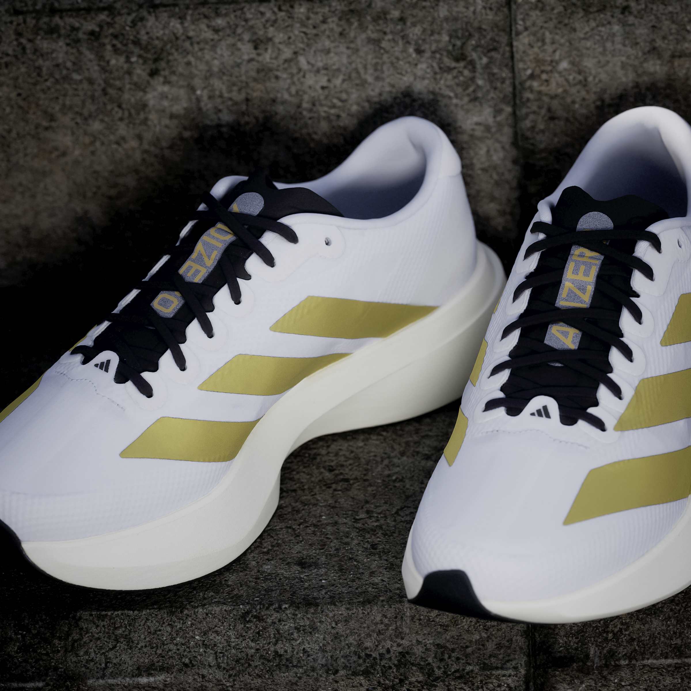 Men's adidas Running Adizero Evo SL Woven Shoes Cloud White / Matte Gold