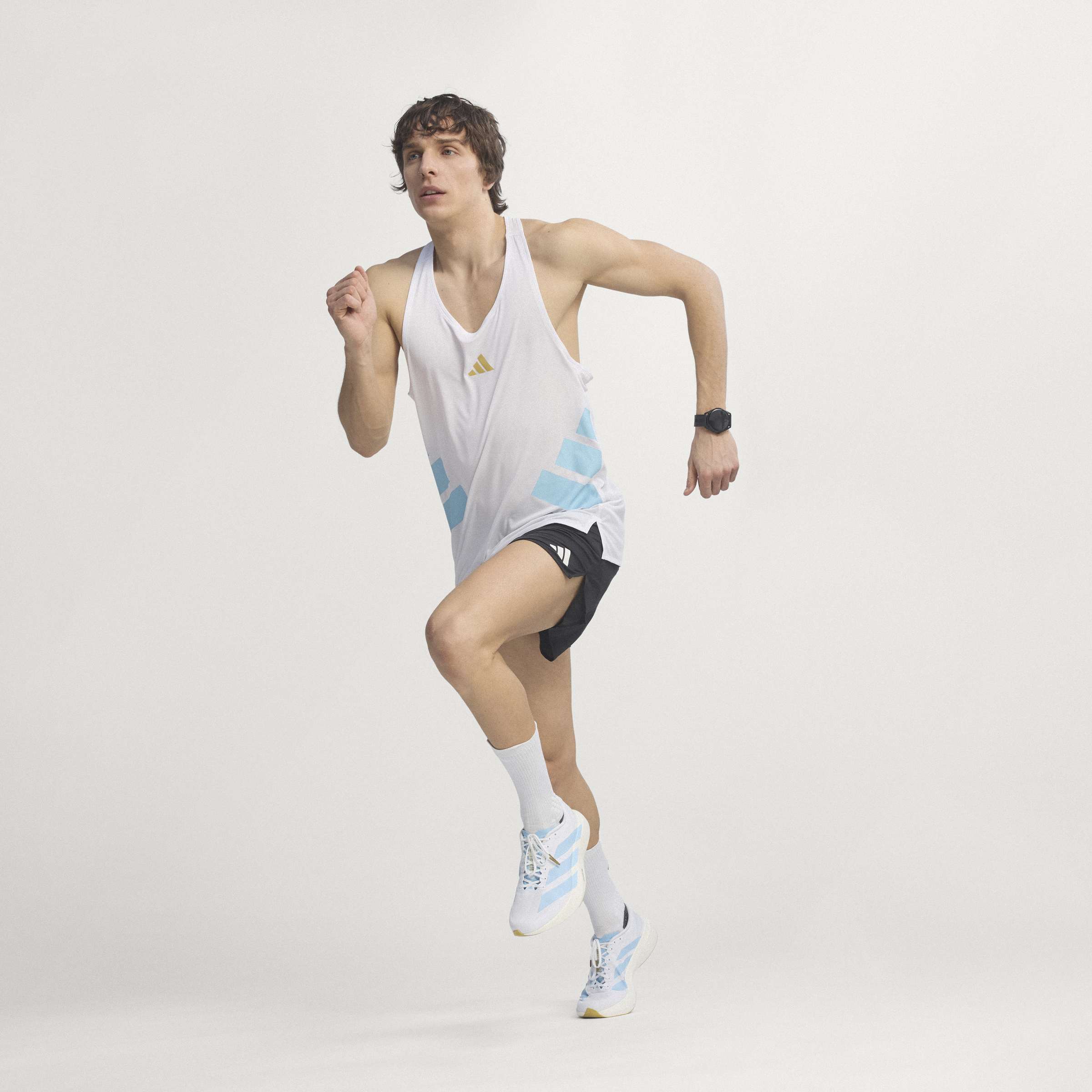 Men's adidas Running Adizero Evo SL Woven Shoes Cloud White / Clear Blue