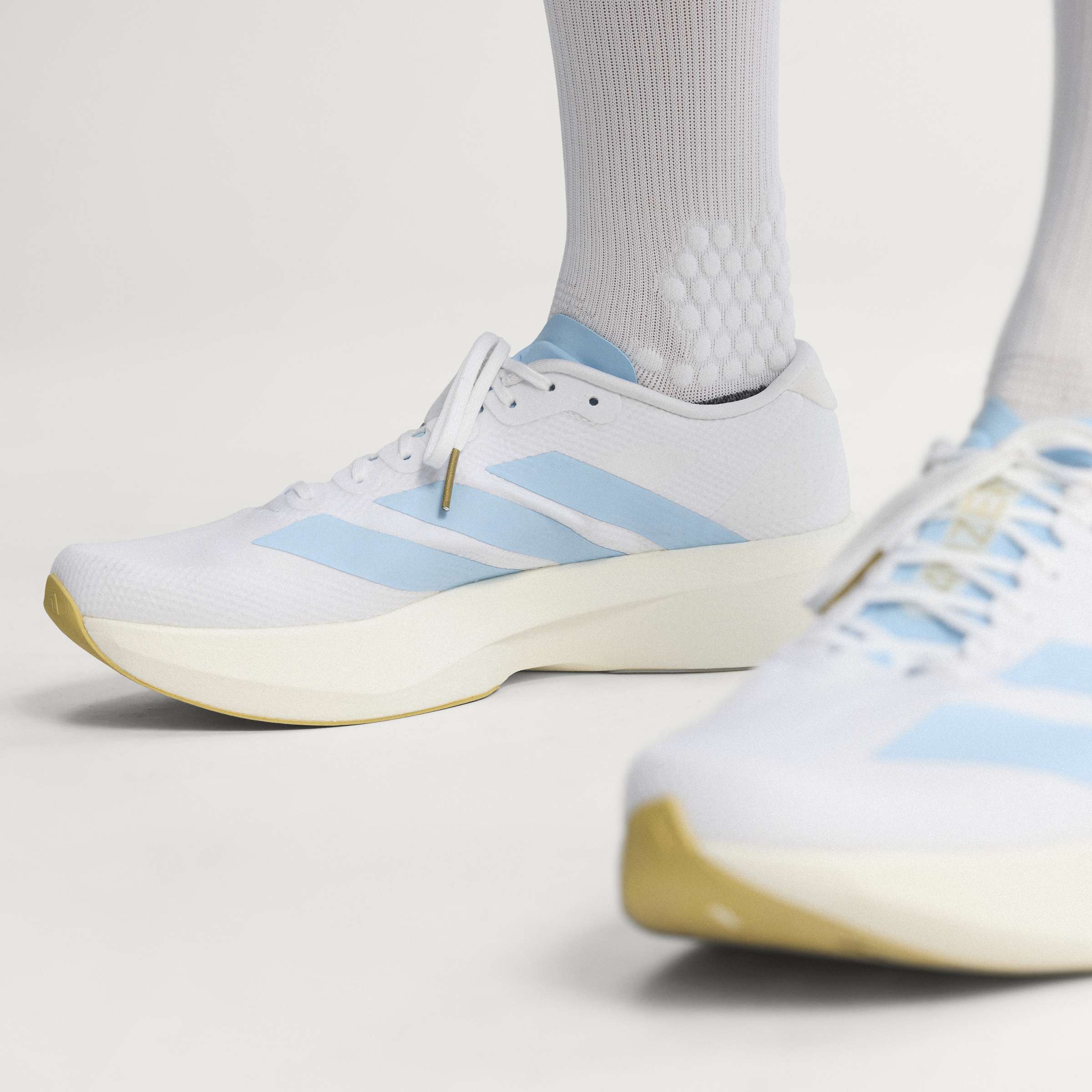 Men's adidas Running Adizero Evo SL Woven Shoes Cloud White / Clear Blue