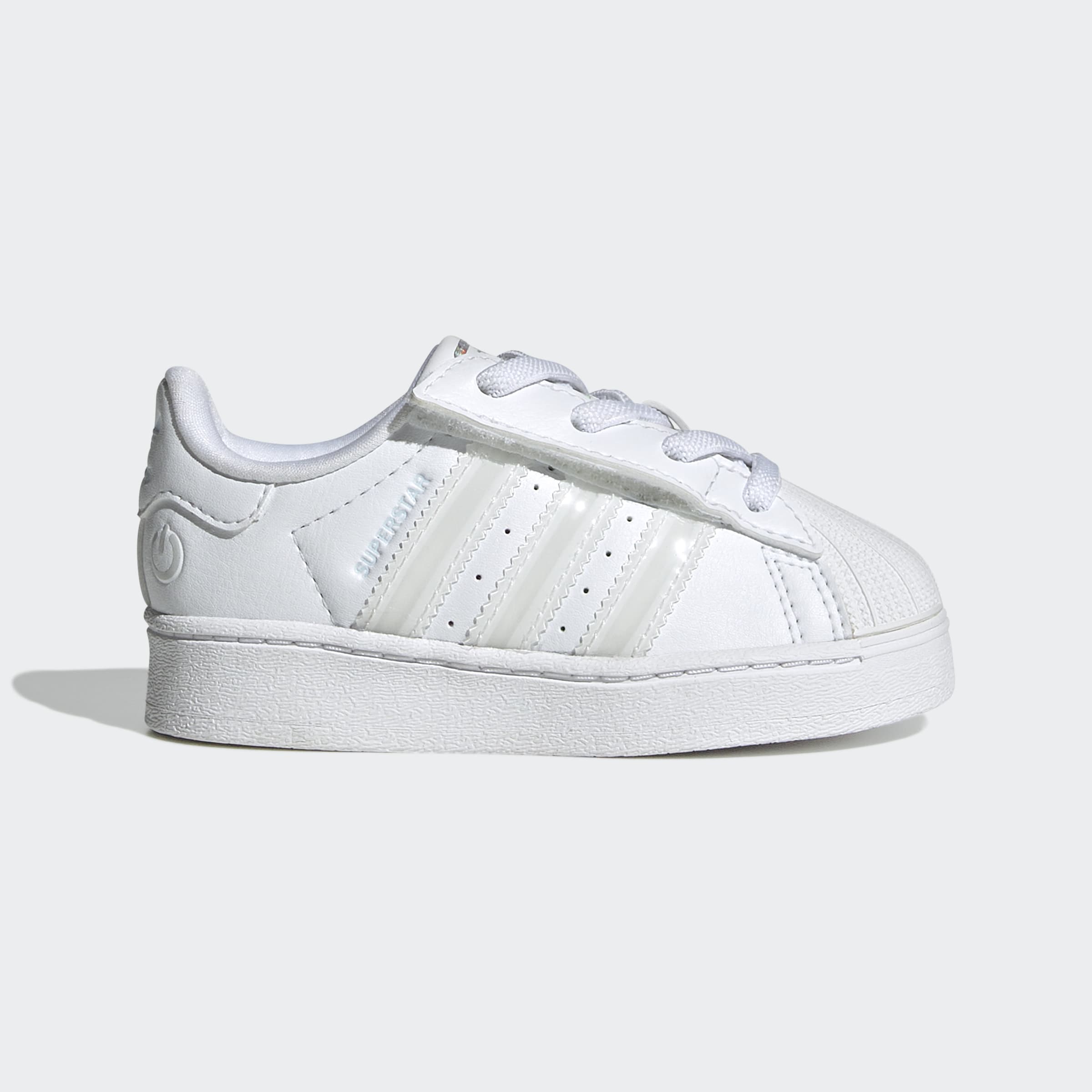 Toddlers adidas Originals Superstar LED Lights Comfort Closure Elastic Lace Shoes Cloud White
