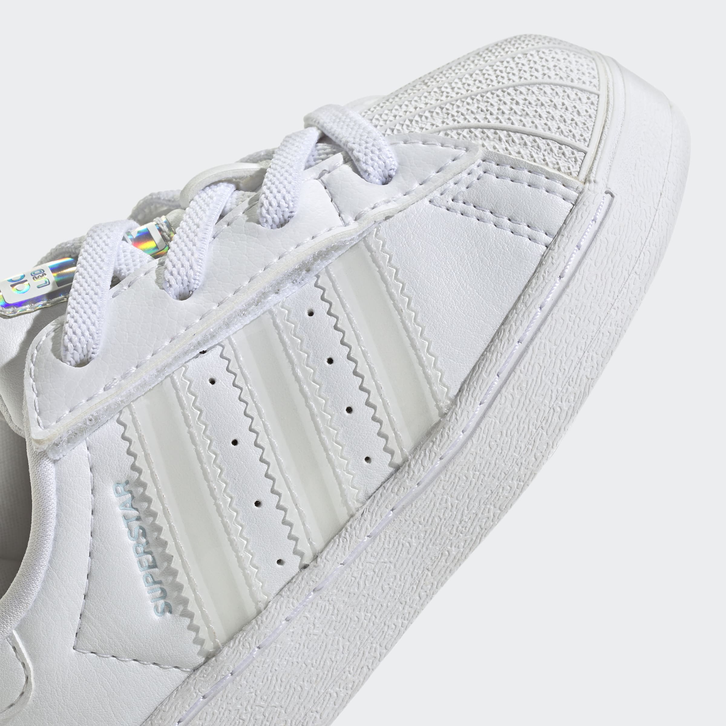 Toddlers adidas Originals Superstar LED Lights Comfort Closure Elastic Lace Shoes Cloud White
