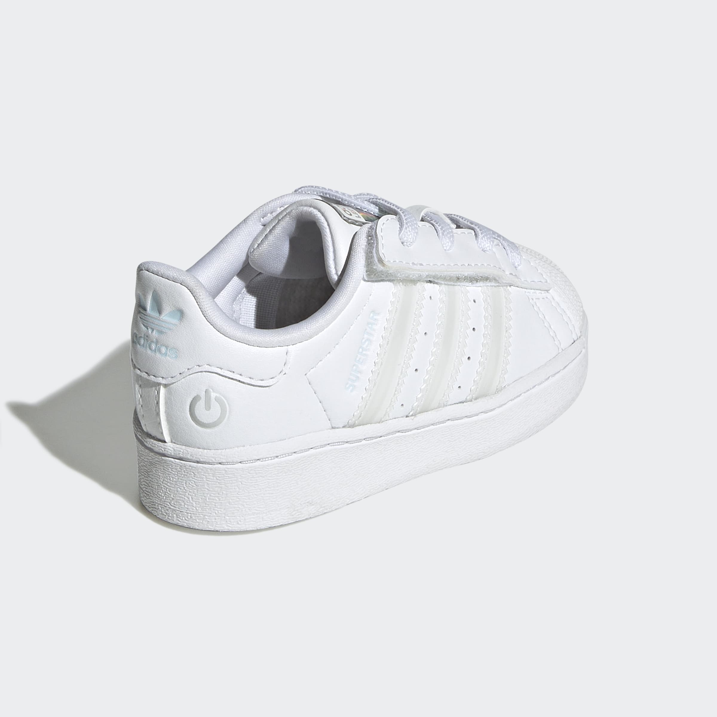 Toddlers adidas Originals Superstar LED Lights Comfort Closure Elastic Lace Shoes Cloud White