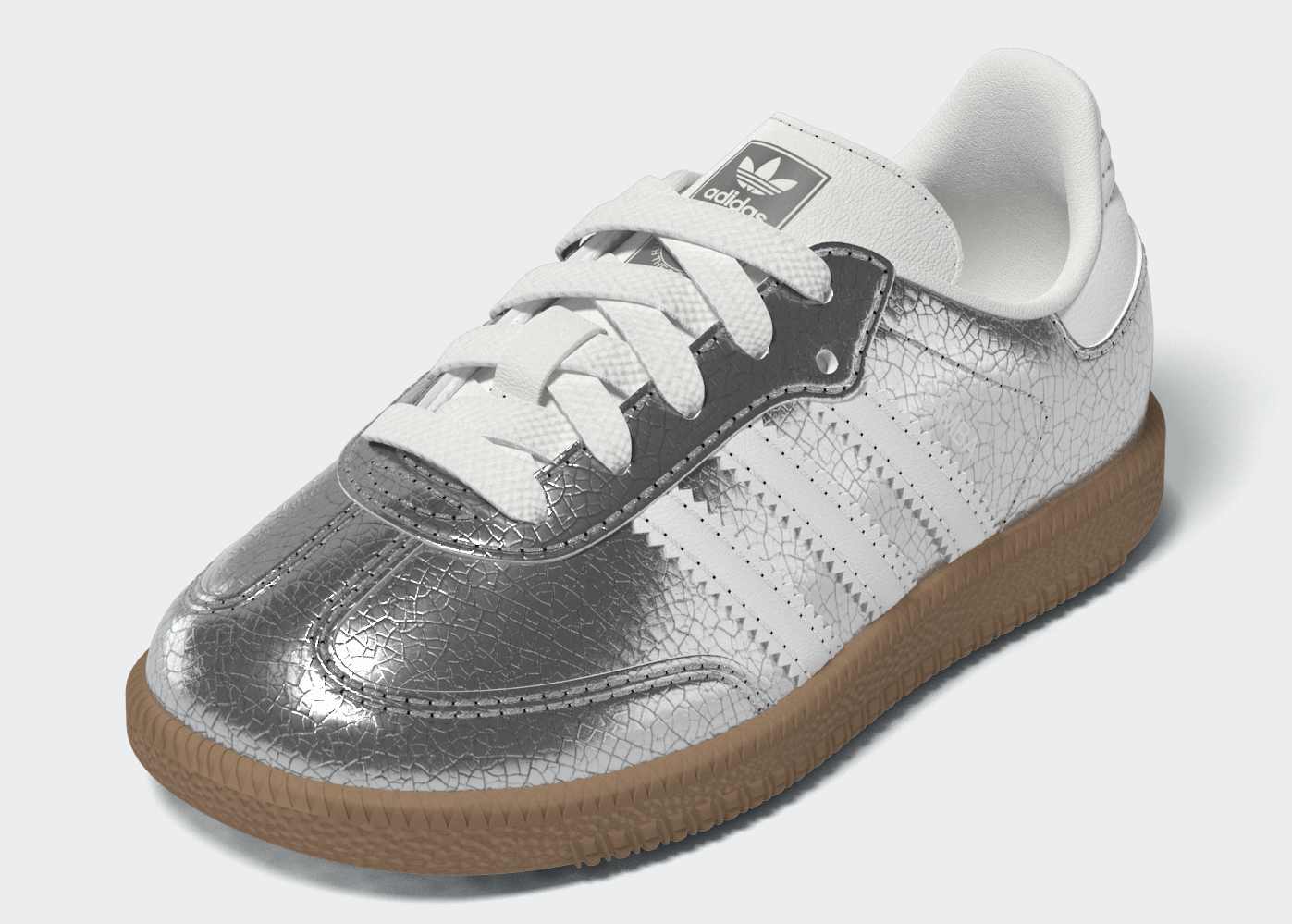 Toddlers adidas Originals Samba OG Shoes Silver Metallic / Cloud White / Gum