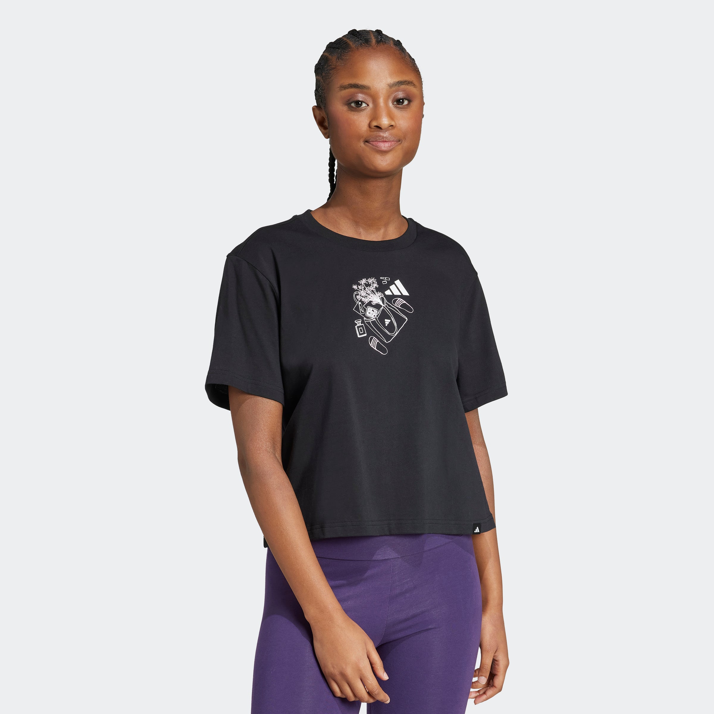 Women's adidas Sportswear Mini Graphic Tee Black | Chicago City Sports