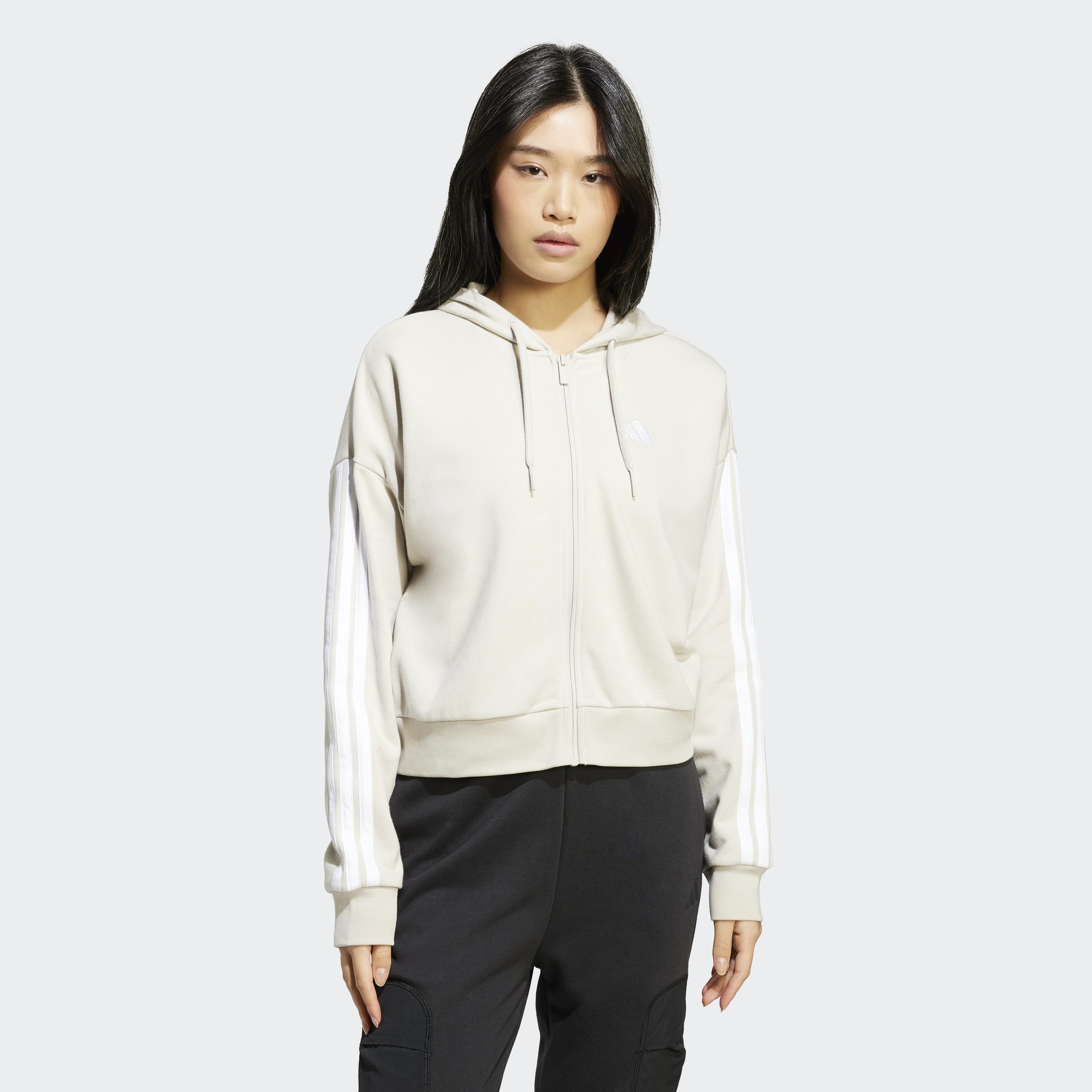 W adidas 3-Stripes French Terry Full-Zip Hoodie | Chicago City Sports