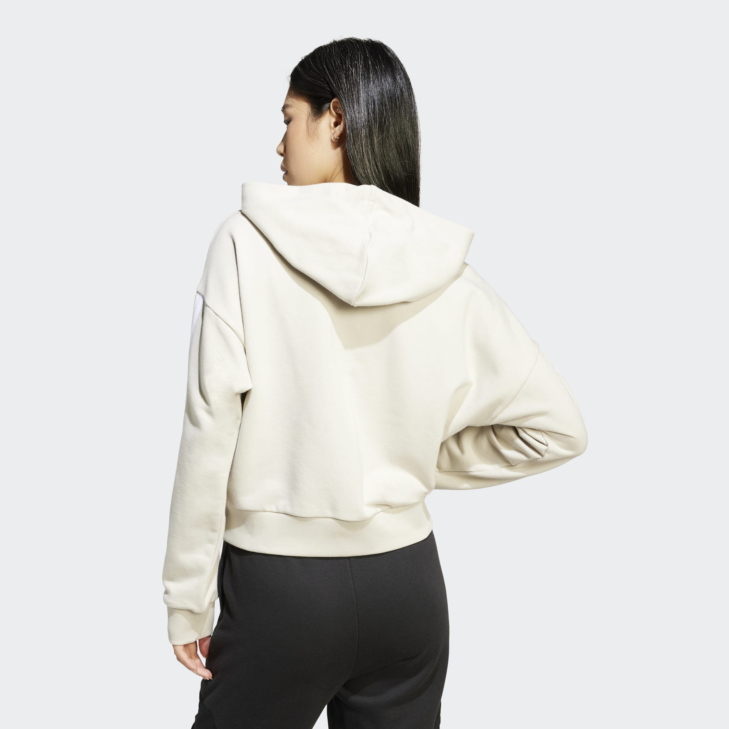 Women's adidas Sportswear Essentials 3-Stripes French Terry Full-Zip Hoodie Wonder Alumina / White