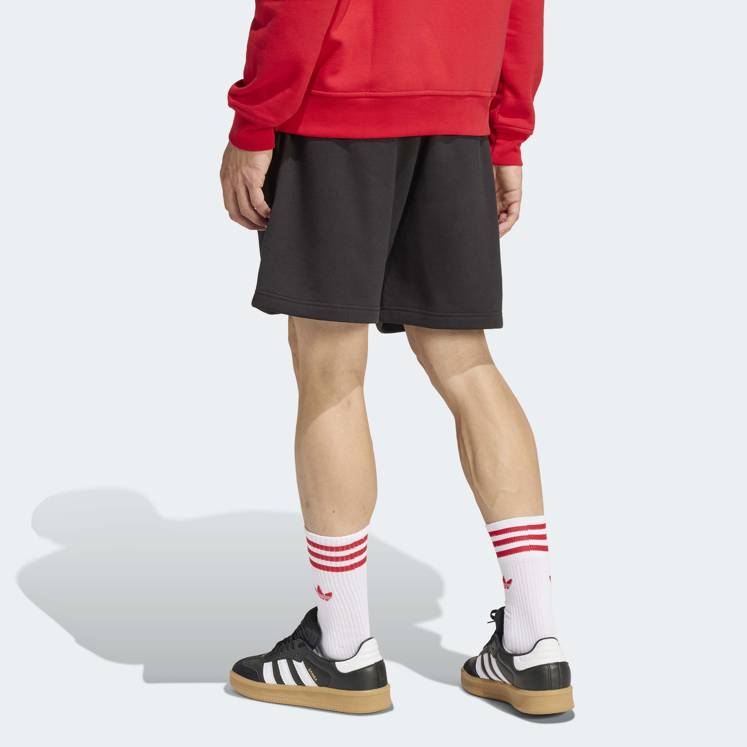 Men's adidas Originals Trefoil Essentials 7 Inch Fleece Shorts Black