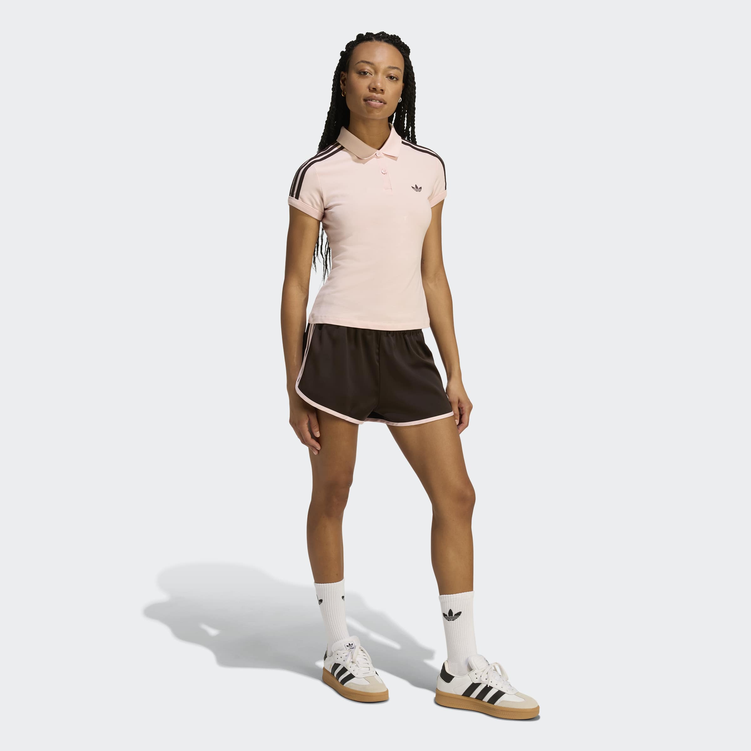 Women's adidas Originals 3-Stripes Sprinter Shorts Aurora Coffee
