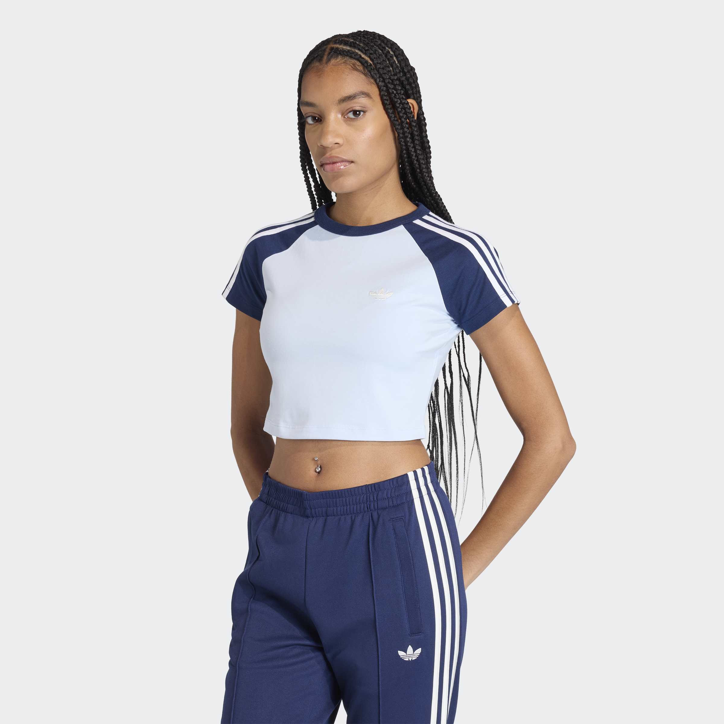 Women's adidas Originals SST Baby Tee Crystal Sky / Night Indigo