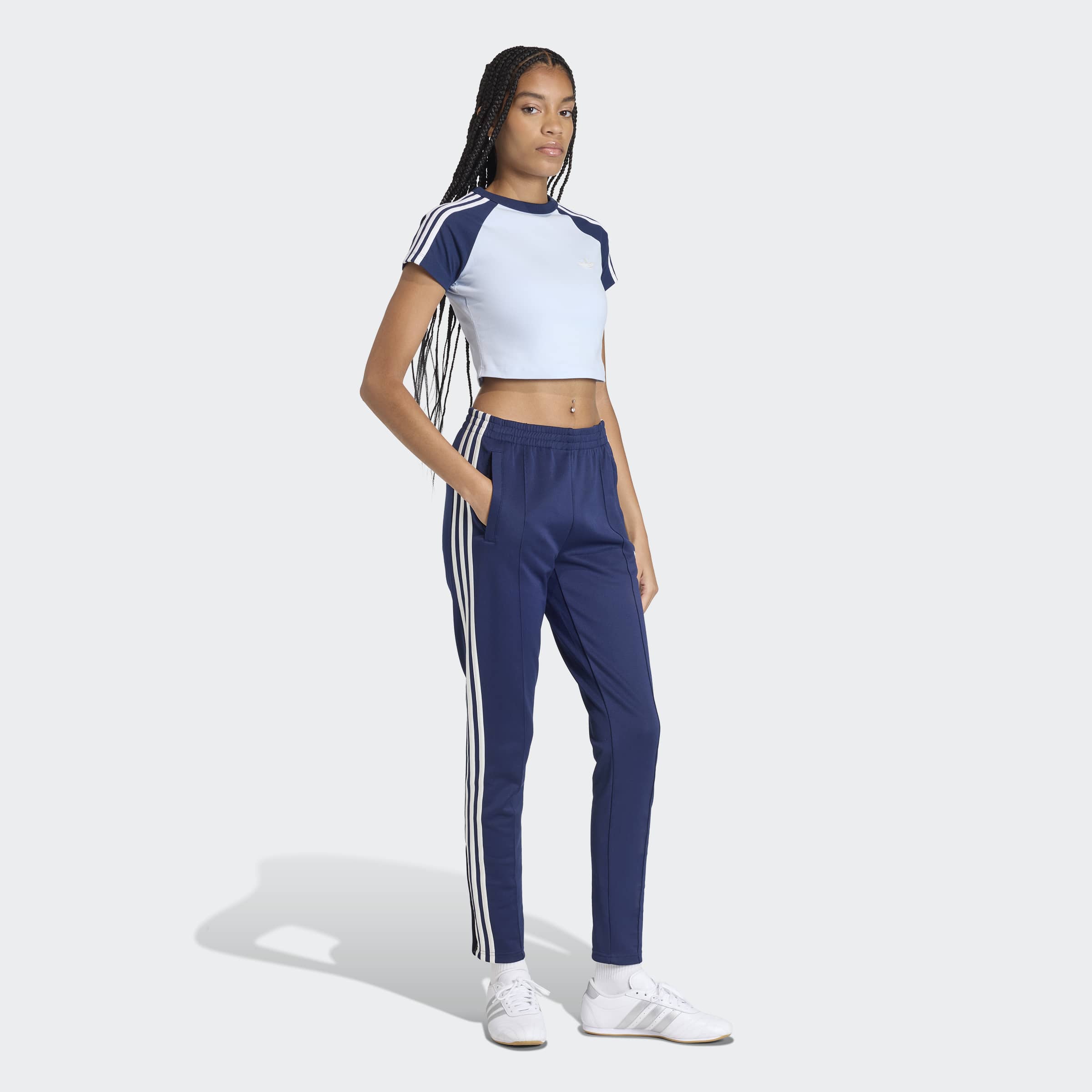 Women's adidas Originals SST Baby Tee Crystal Sky / Night Indigo