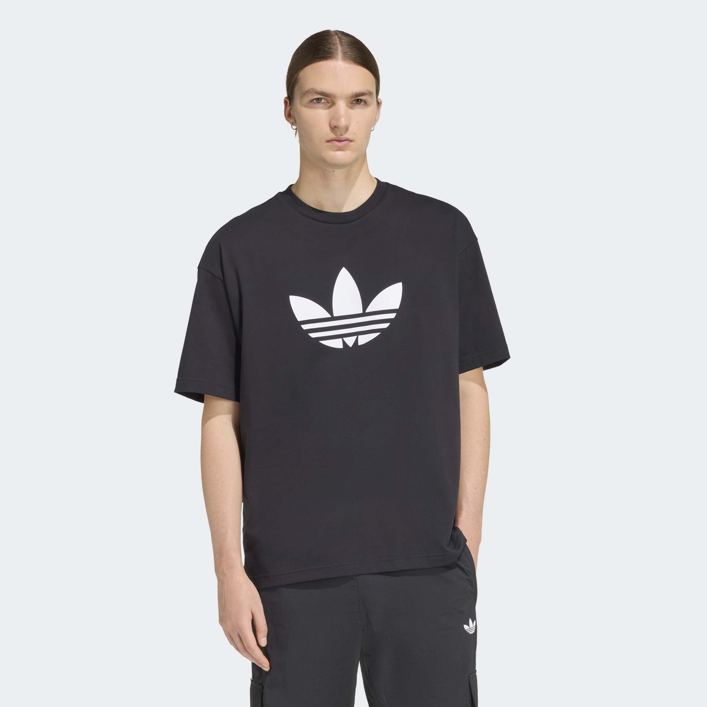 Men's adidas Originals Adicolor Trefoil Tee Black