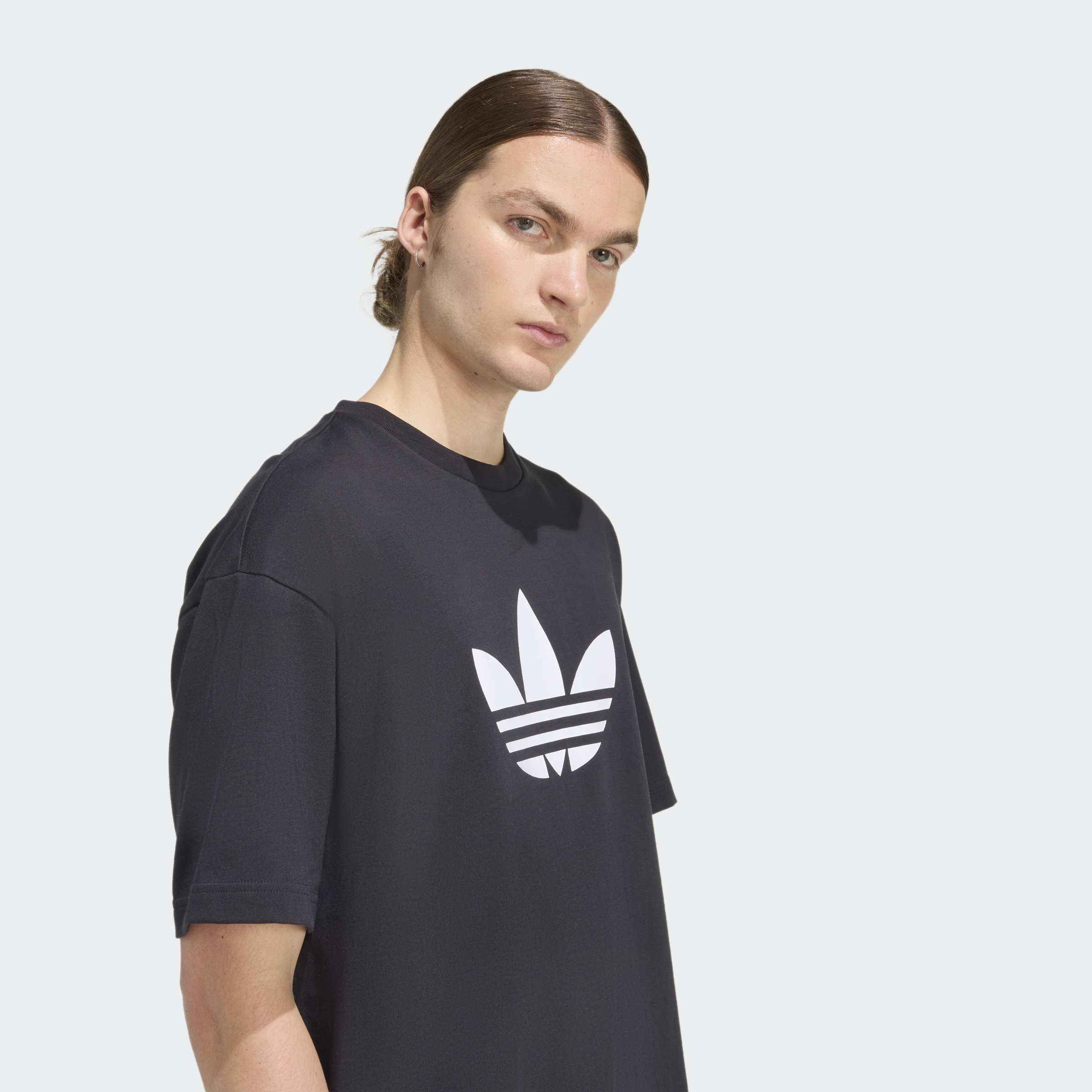 Men's adidas Originals Adicolor Trefoil Tee Black
