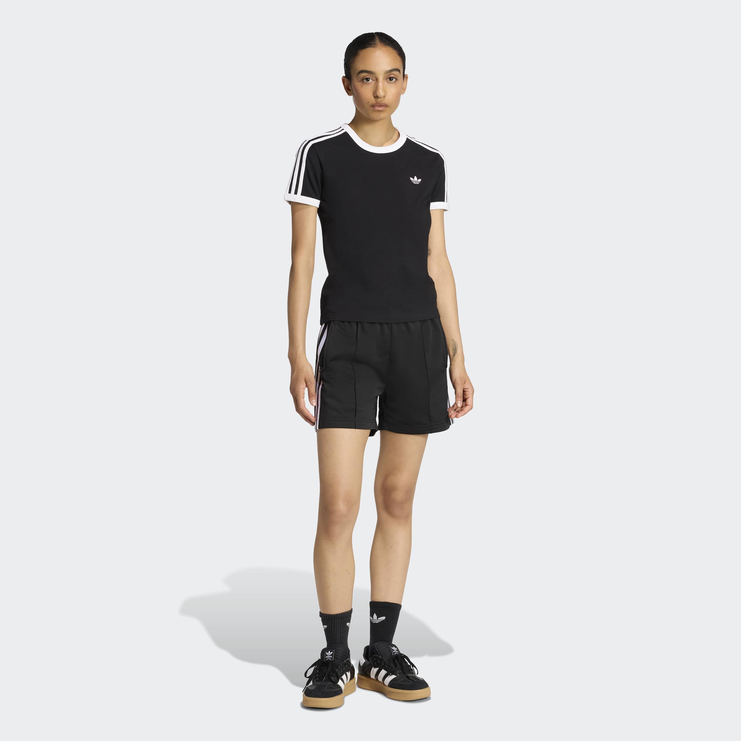 Women's adidas Originals 3-Stripes Slim Tee Black