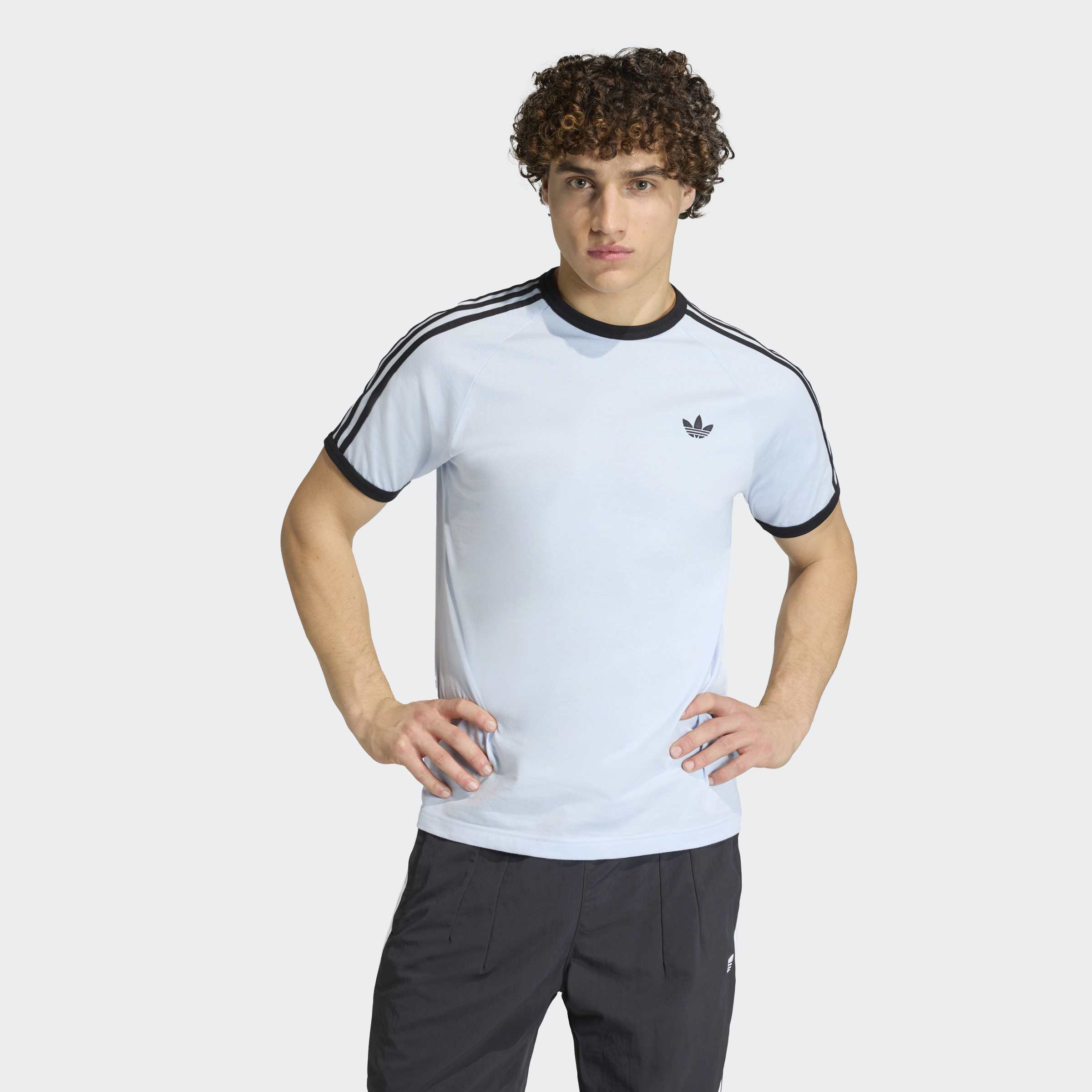 Men's adidas Originals 3-Stripes T-Shirt Crystal Sky