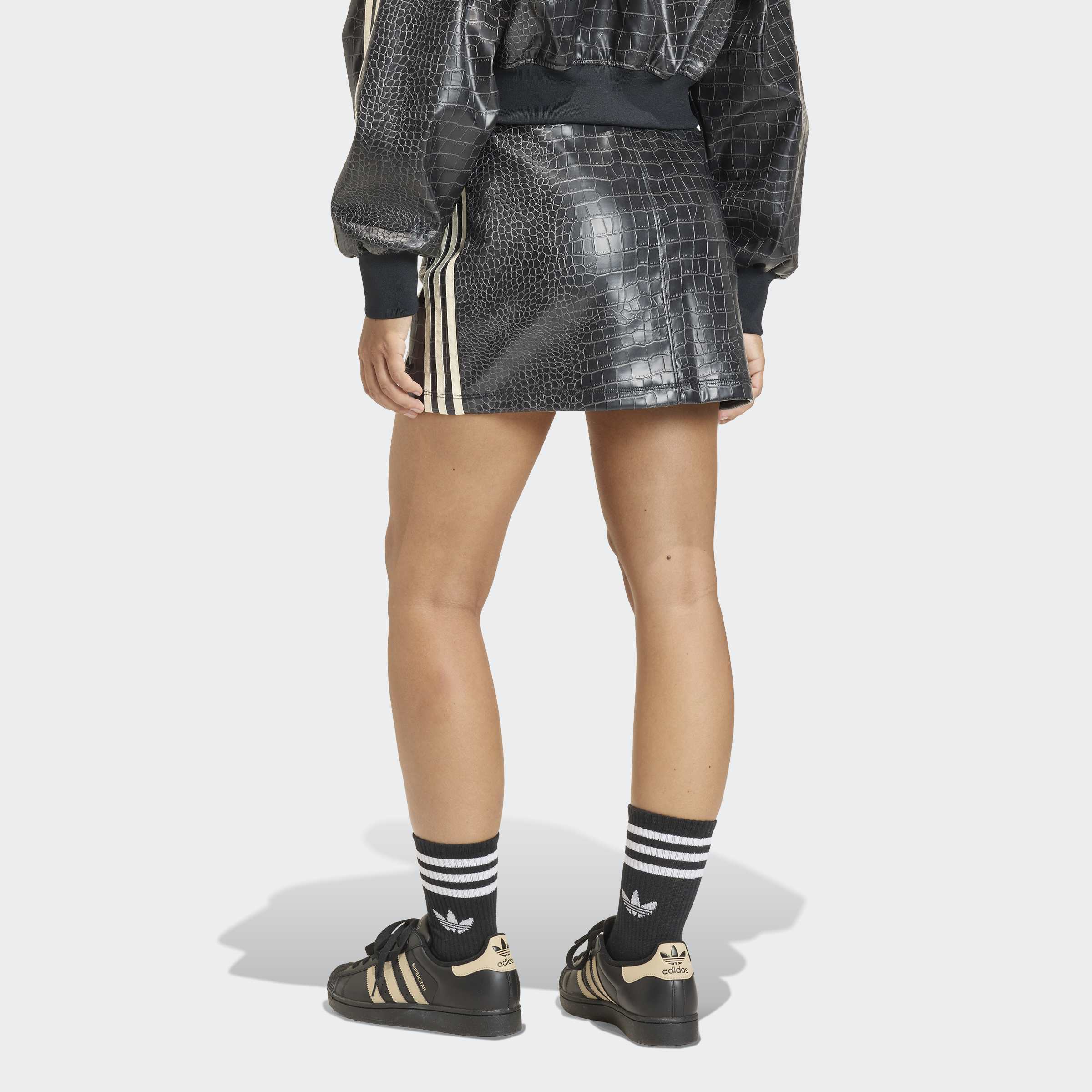Women's adidas Originals Pleather Mini Skirt Black
