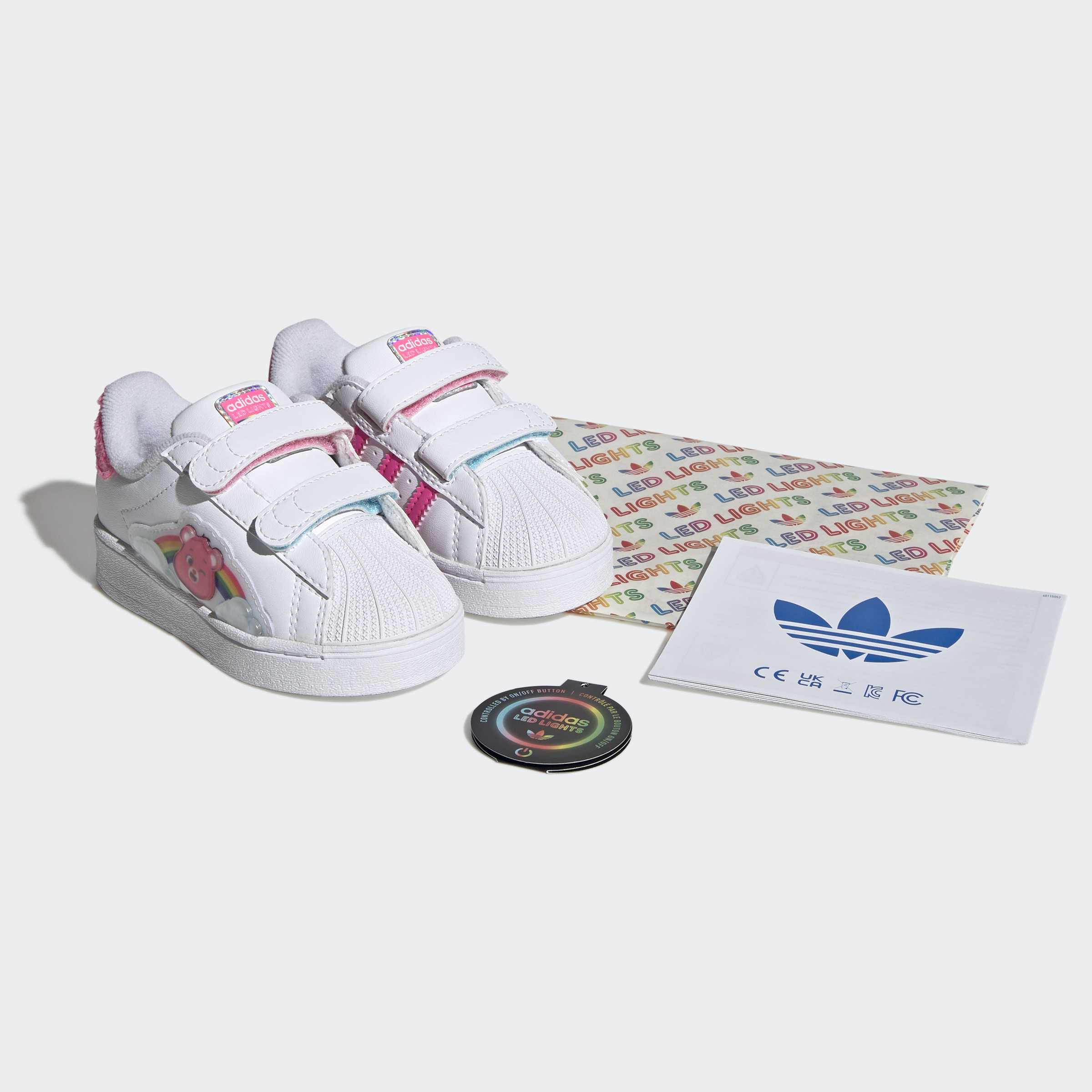 Toddlers adidas x Care Bears Superstar LED Lights Comfort Closure Shoes White