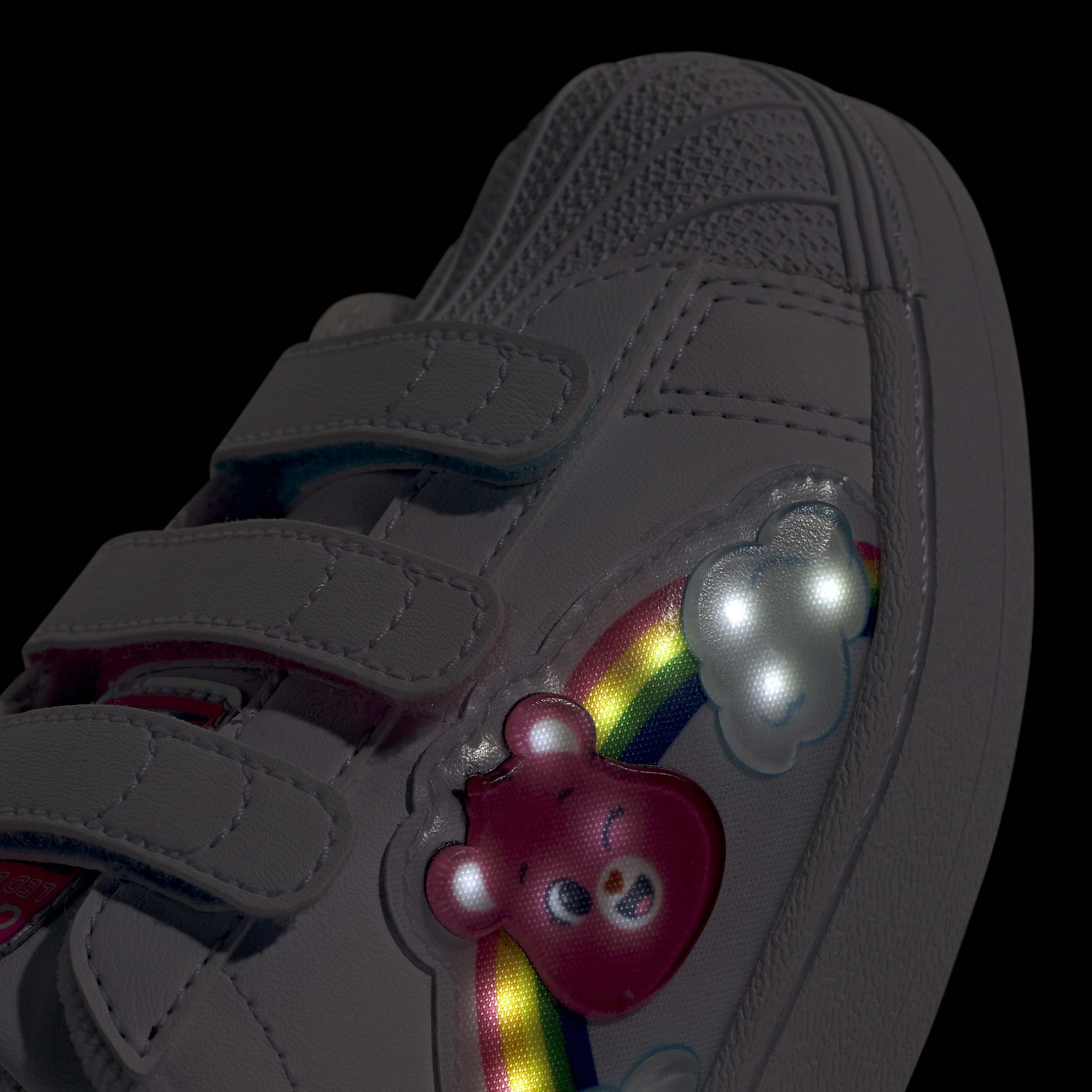 Little Kids adidas x Care Bears Superstar LED Lights Comfort Closure Shoes White