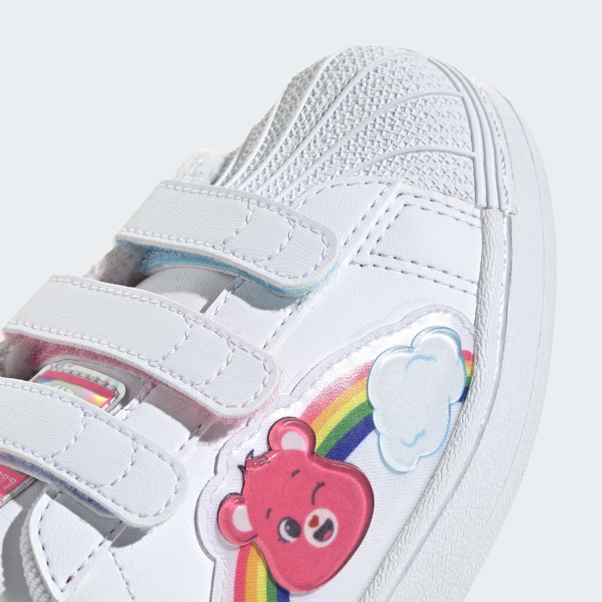 Little Kids adidas x Care Bears Superstar LED Lights Comfort Closure Shoes White
