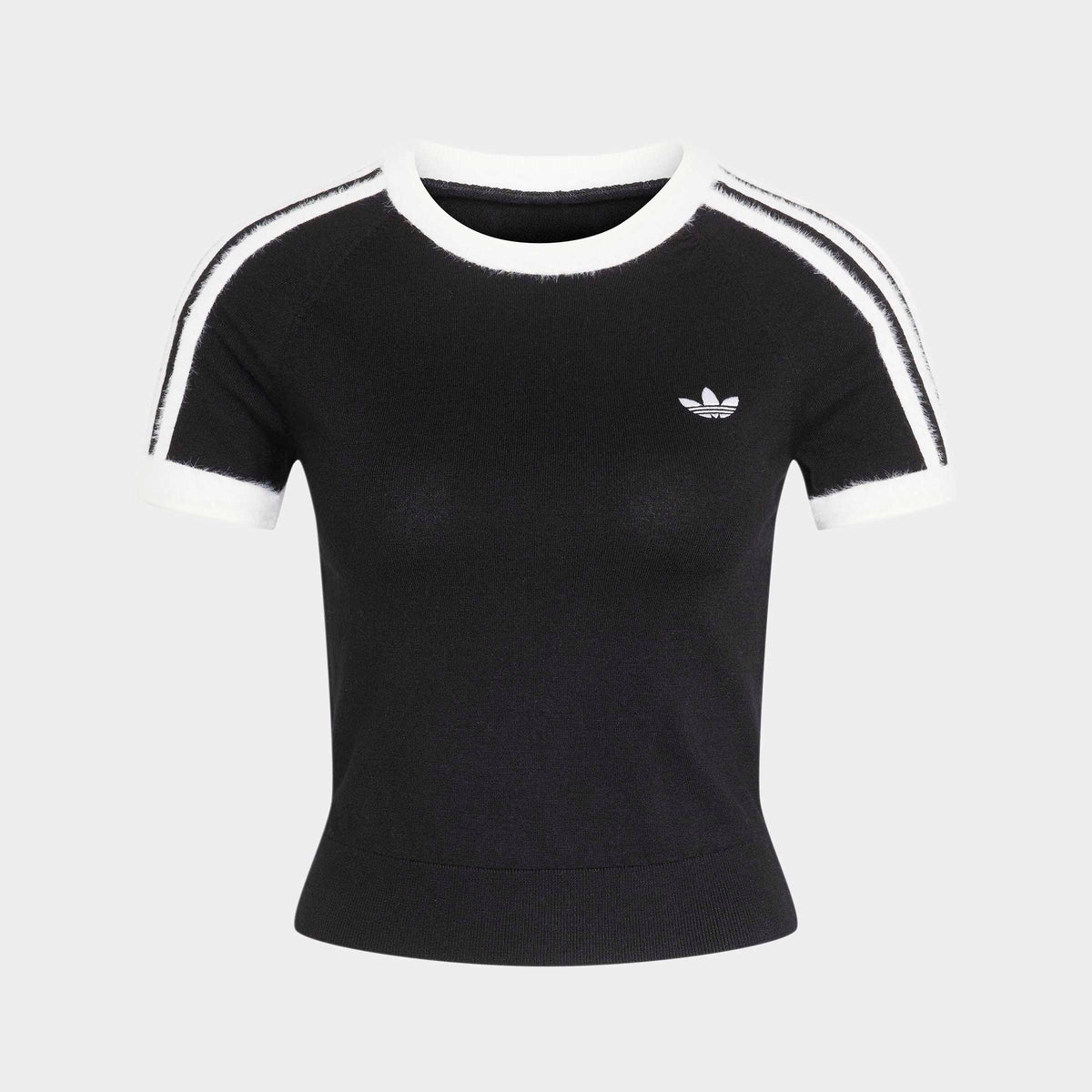 Women's adidas Originals 3-Stripes Knitted Tee Black