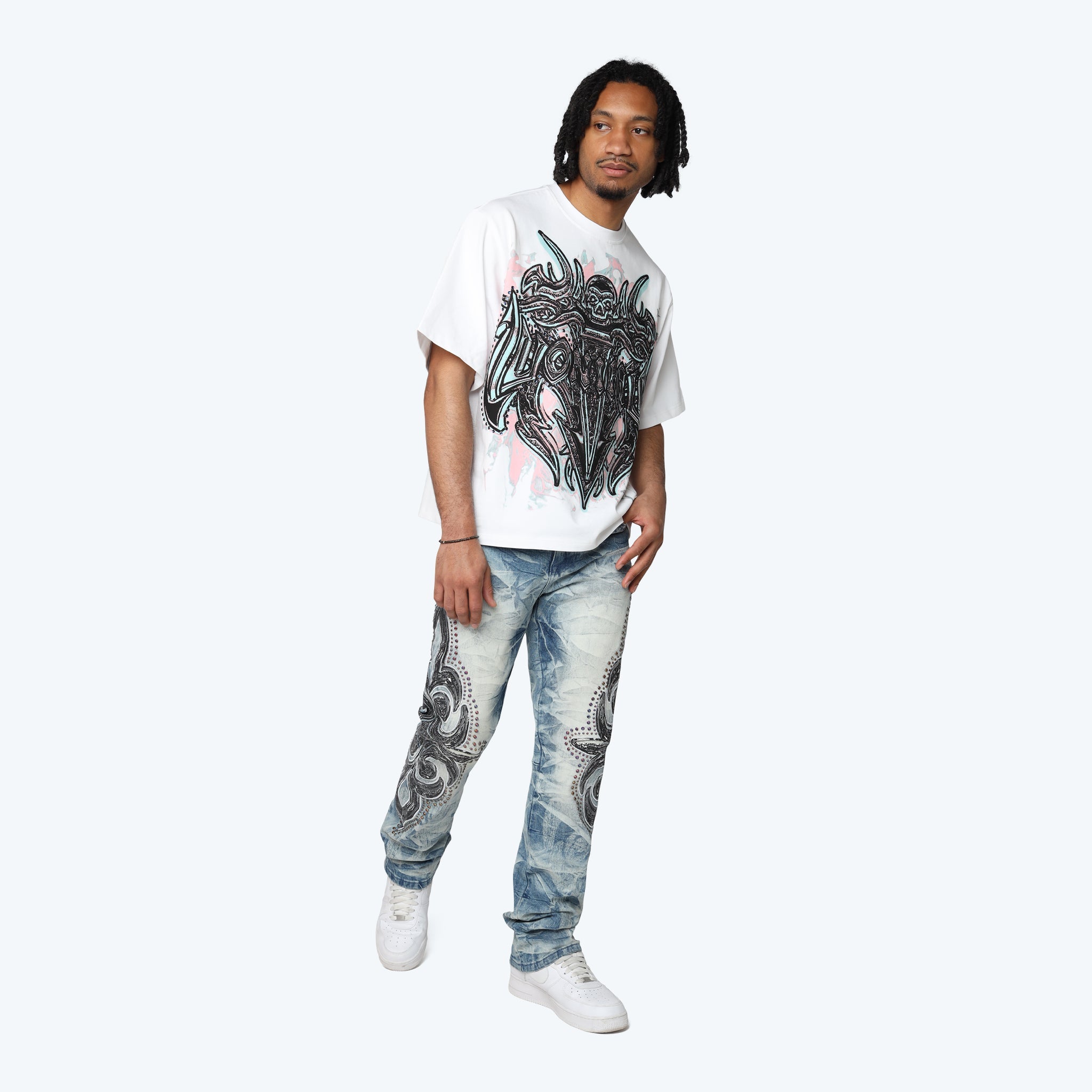Smoke Rise Wide Cropped Luminous T-Shirt White | Chicago City Sports