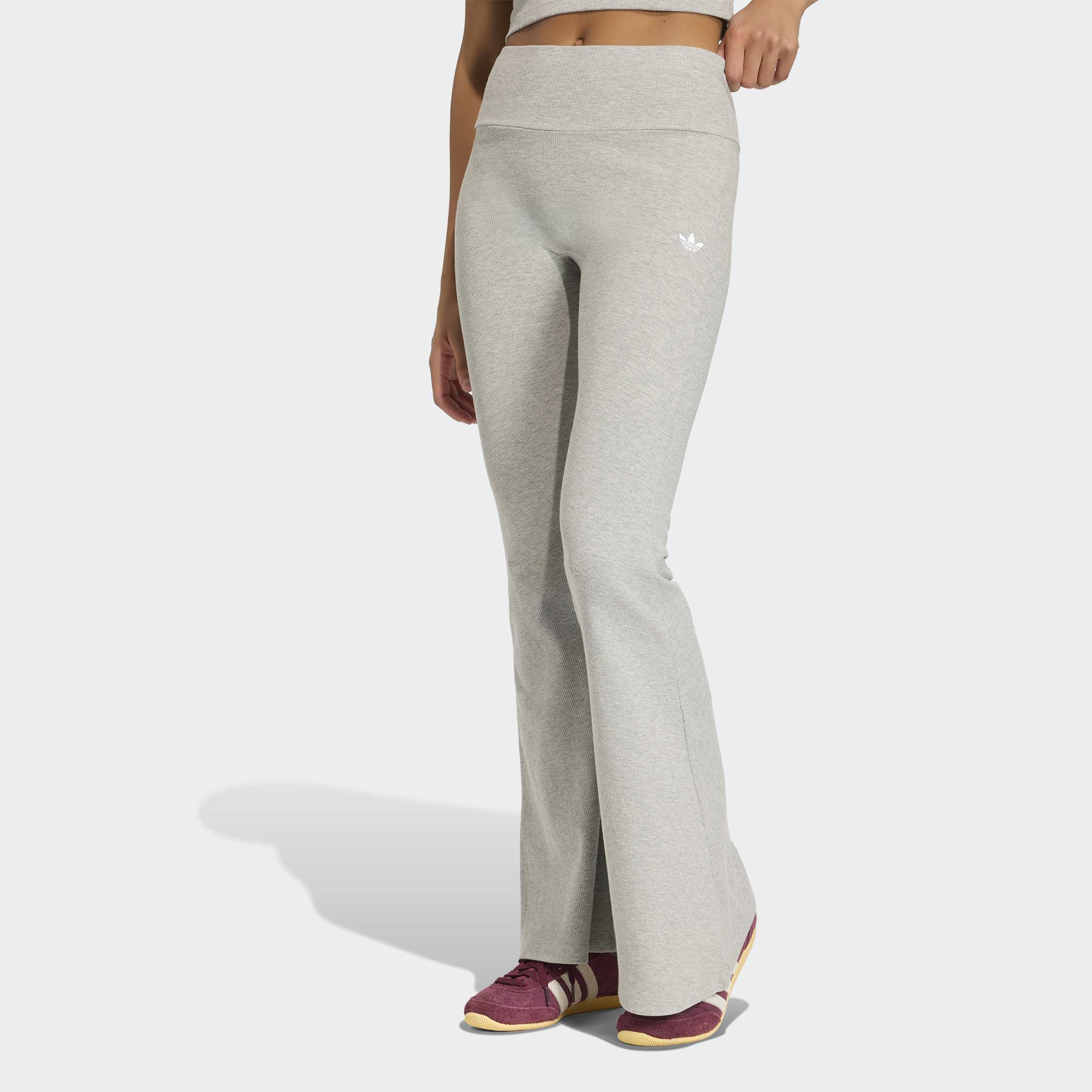 Women's adidas Originals Essentials Rib Flared Leggings Medium Grey Heather