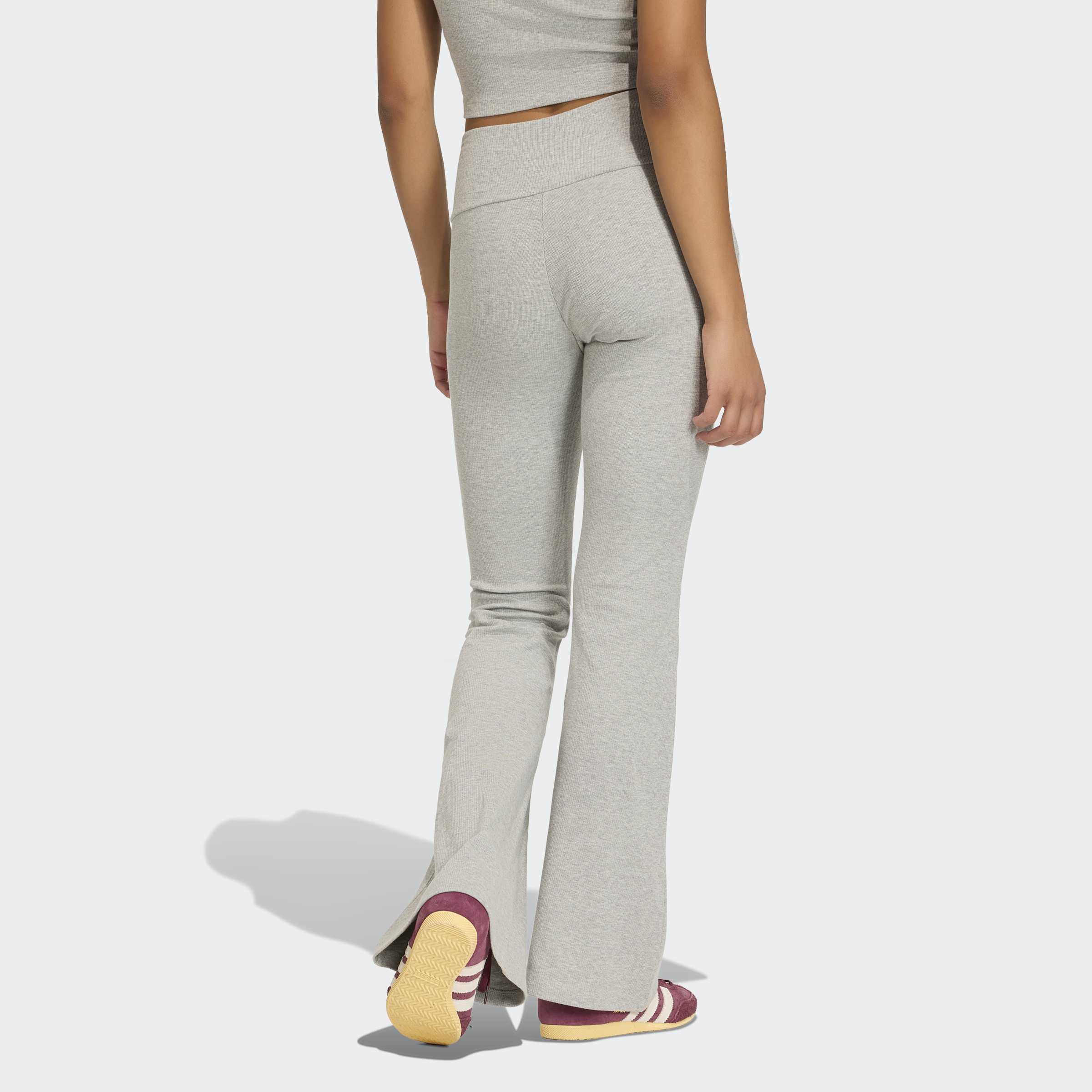 Women's adidas Originals Essentials Rib Flared Leggings Medium Grey Heather