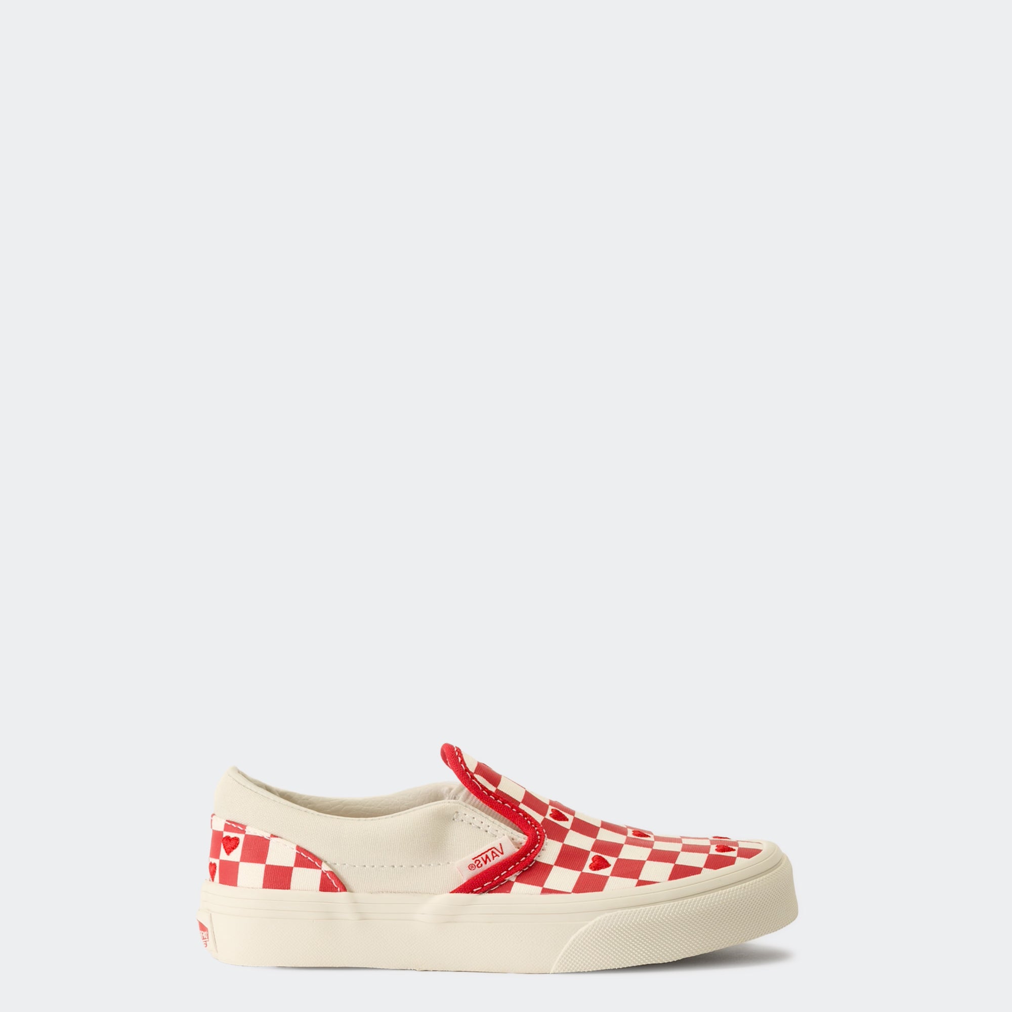 Little Kids Vans Classic Slip-On Checkerboard Shoes Racing Red / True White