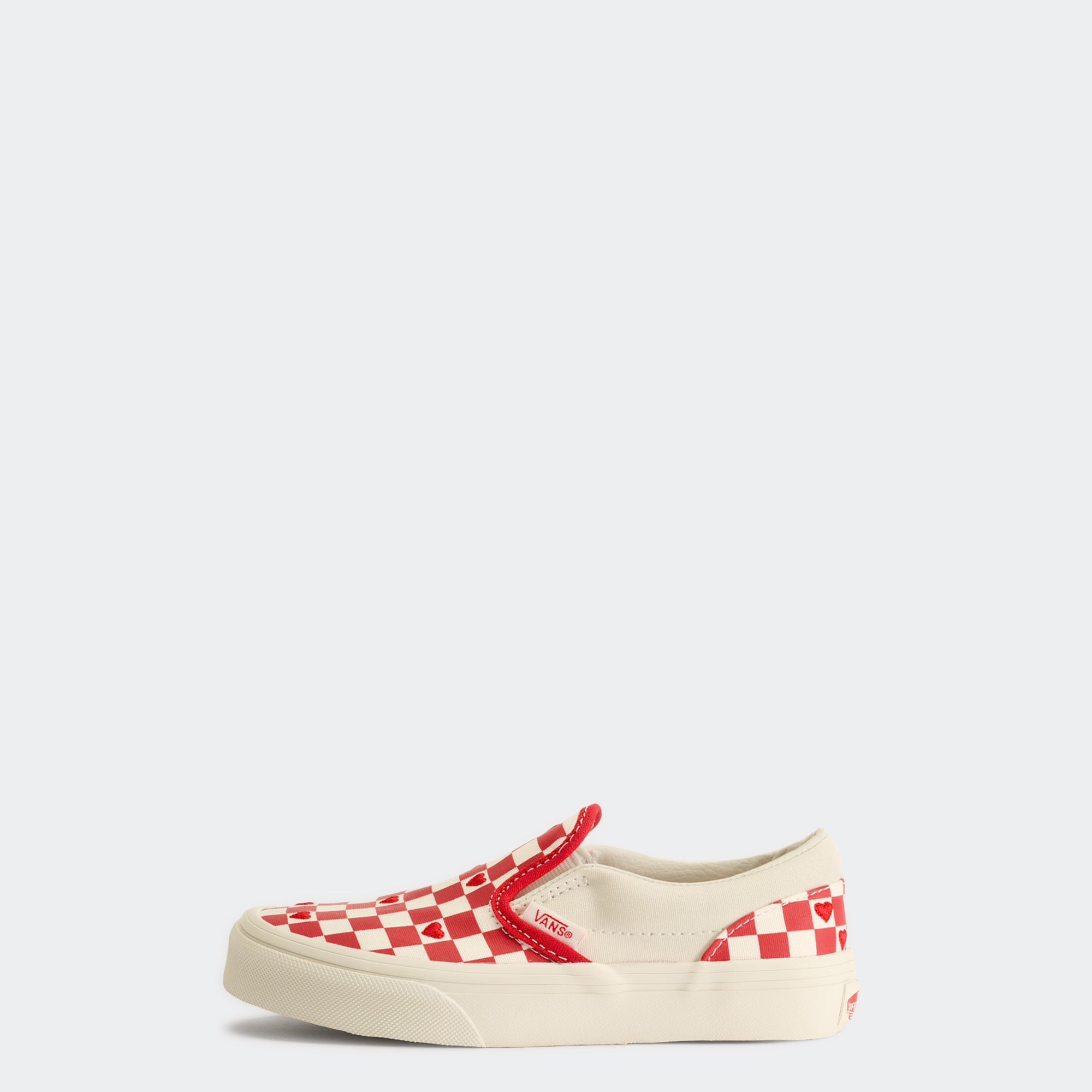 Little Kids Vans Classic Slip-On Checkerboard Shoes Racing Red / True White