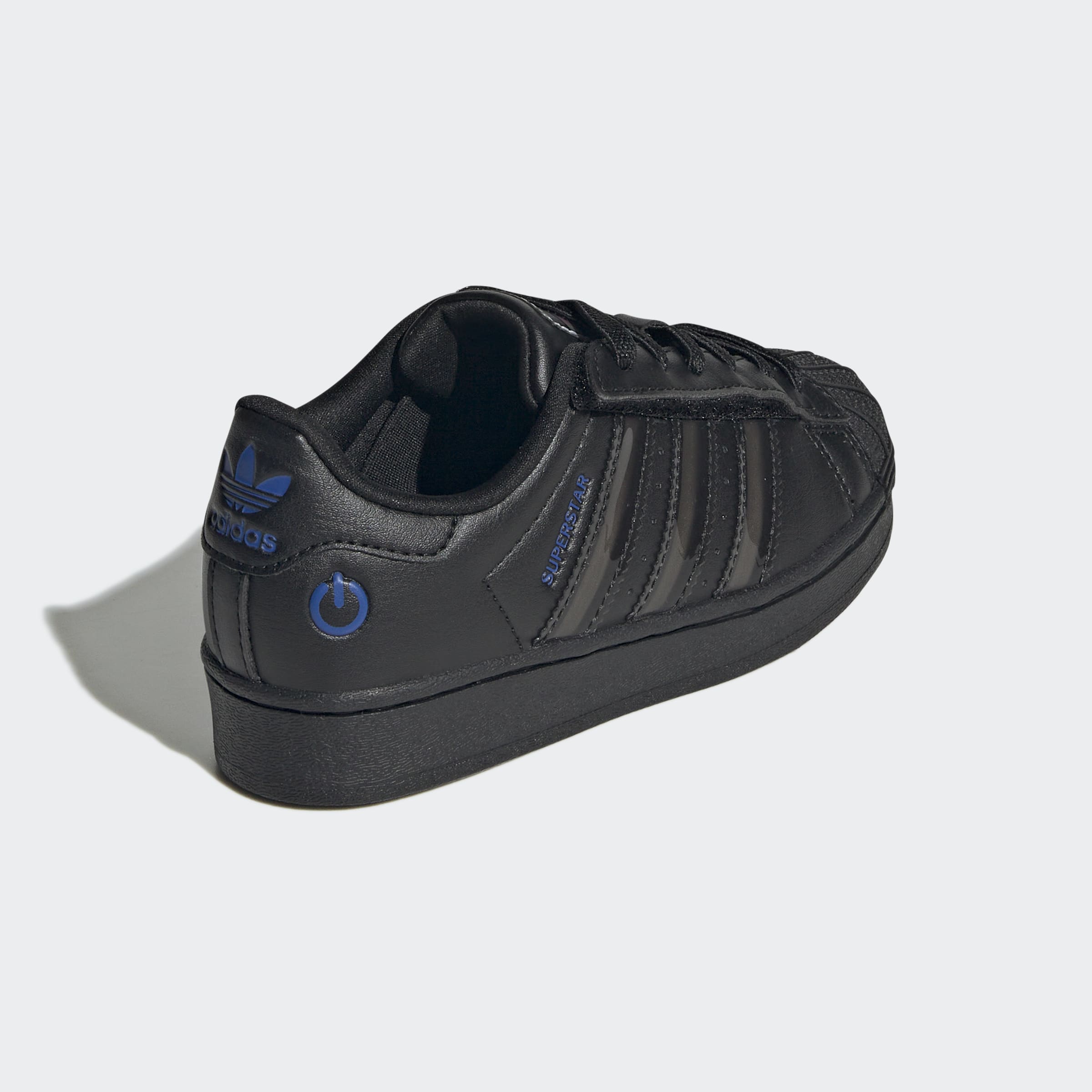 Little Kids adidas Originals Superstar LED Lights Comfort Closure Elastic Lace Shoes Black