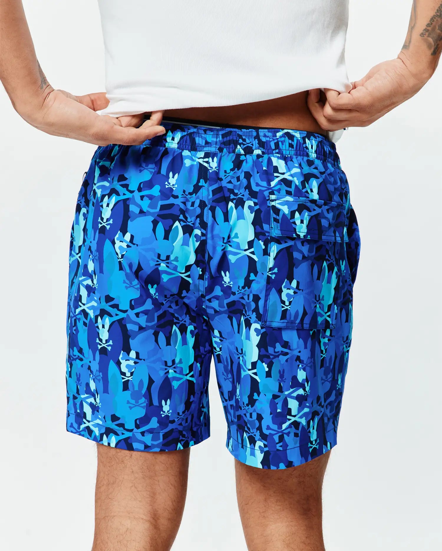 Men's Psycho Bunny Tanner Swim Trunk 6" Multi Blue