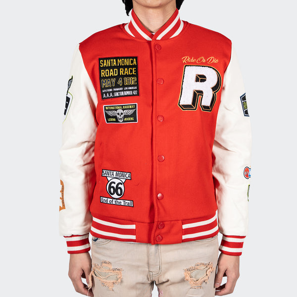 TMTY Ride or Die City Road Jacket Chicago Varsity Sports Red | Race