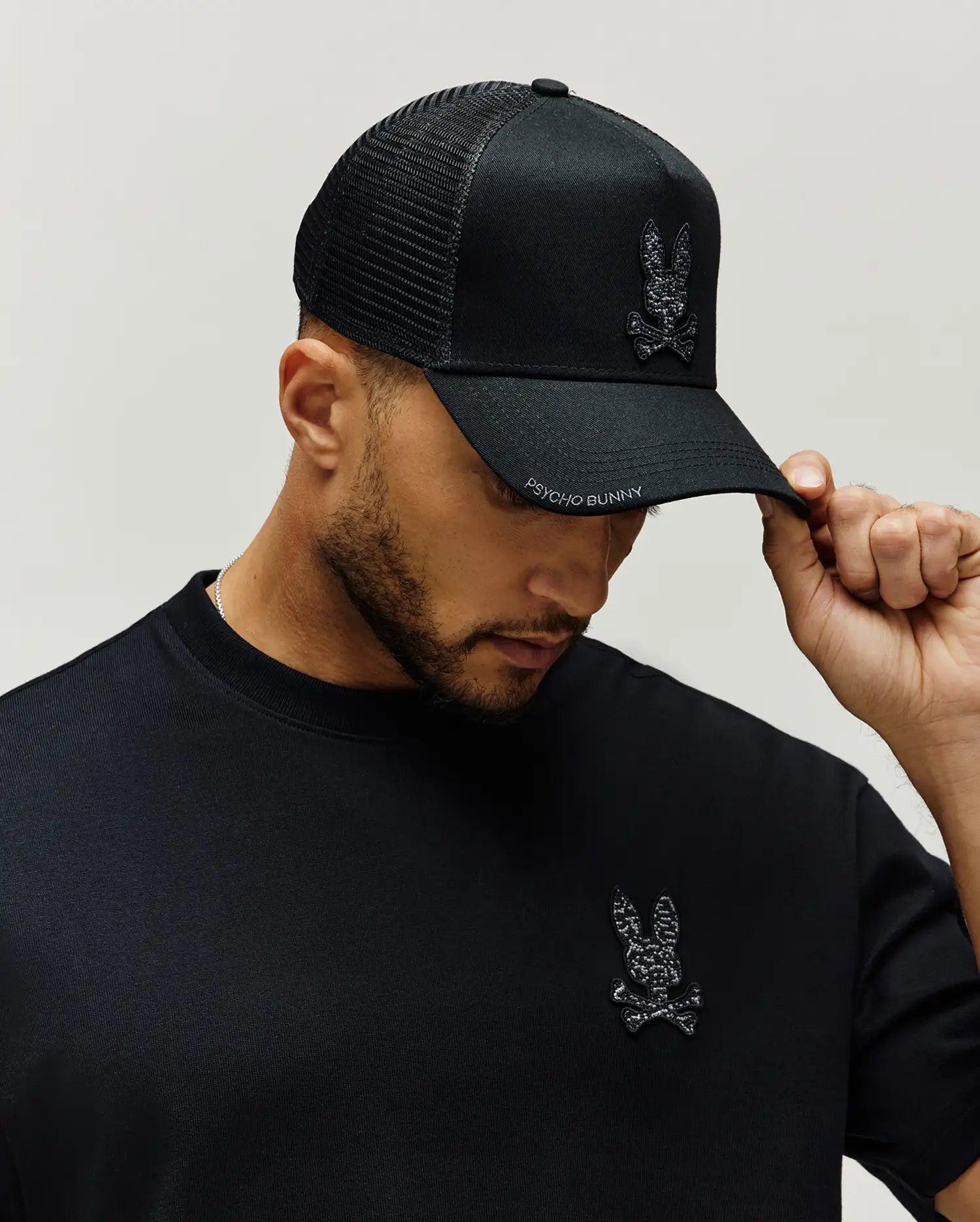 Men's Psycho Bunny Gabin Trucker Cap Black