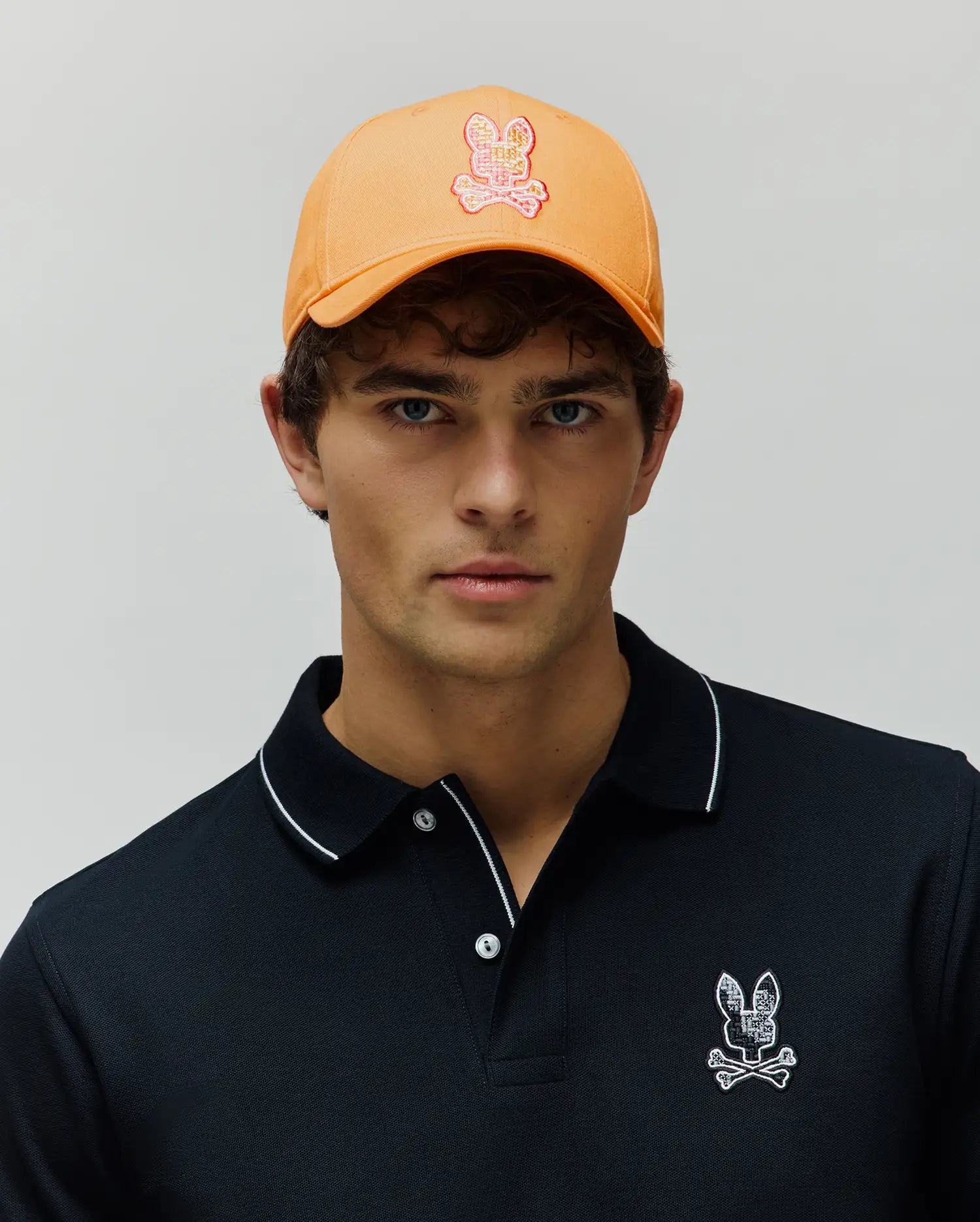 Men's Psycho Bunny Olivier Baseball Cap Papaya