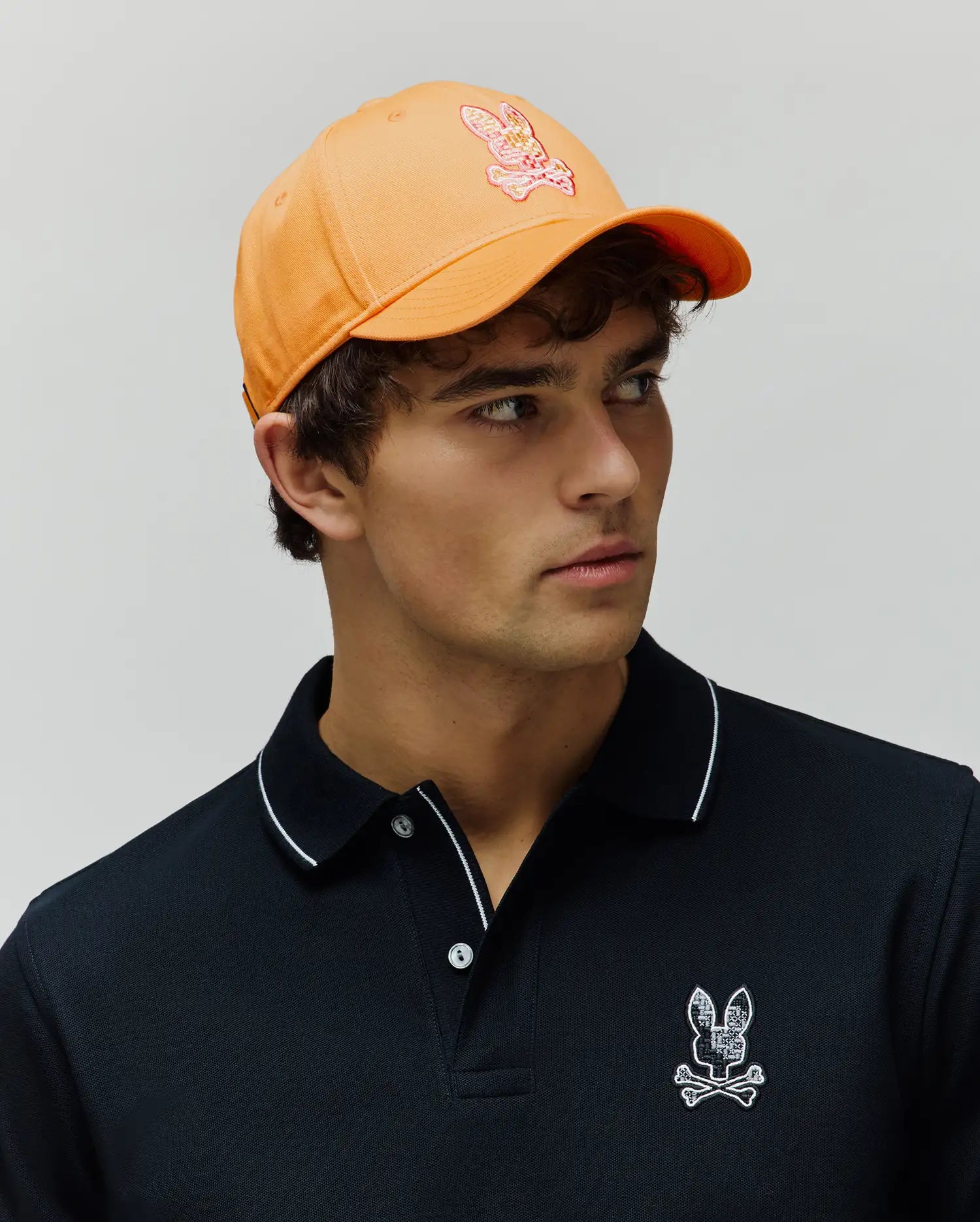 Men's Psycho Bunny Olivier Baseball Cap Papaya