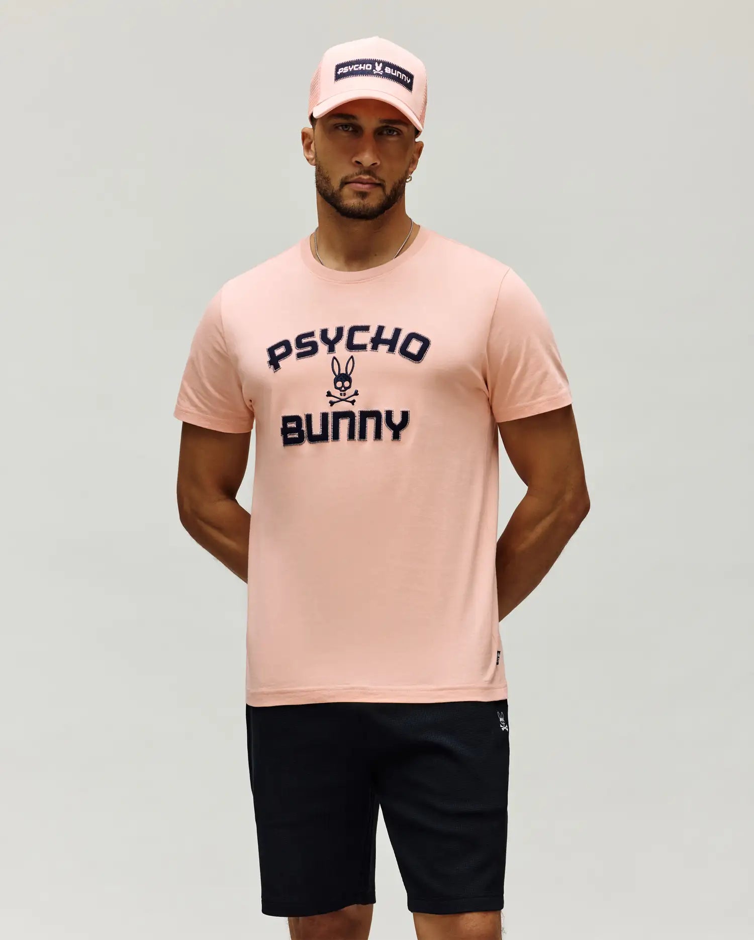 Men's Psycho Bunny Gage Wordmark Tee Peach Melba