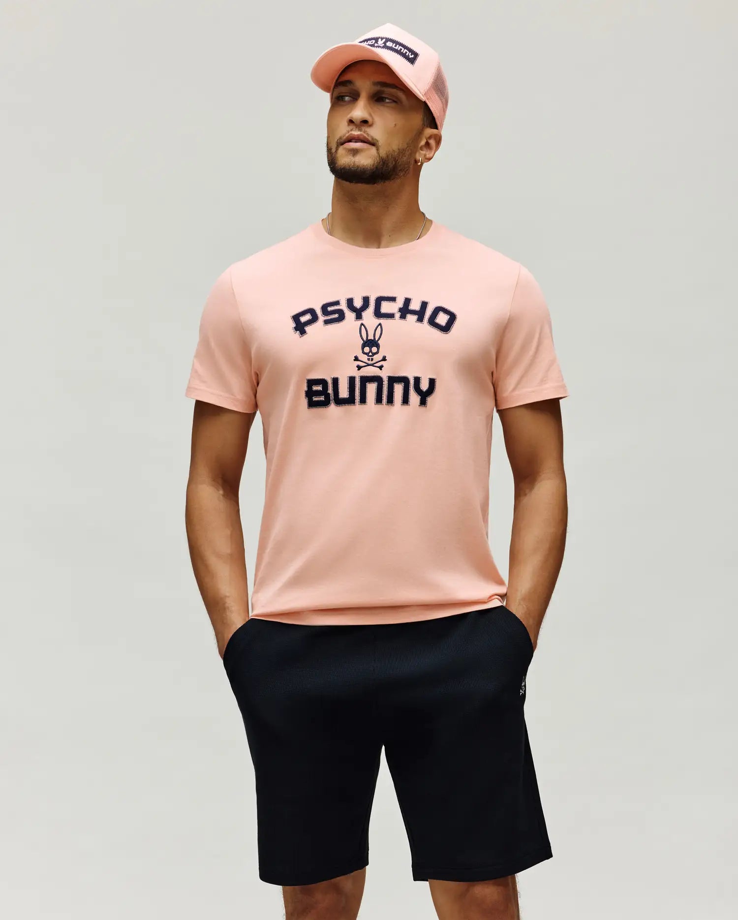 Men's Psycho Bunny Gage Wordmark Tee Peach Melba