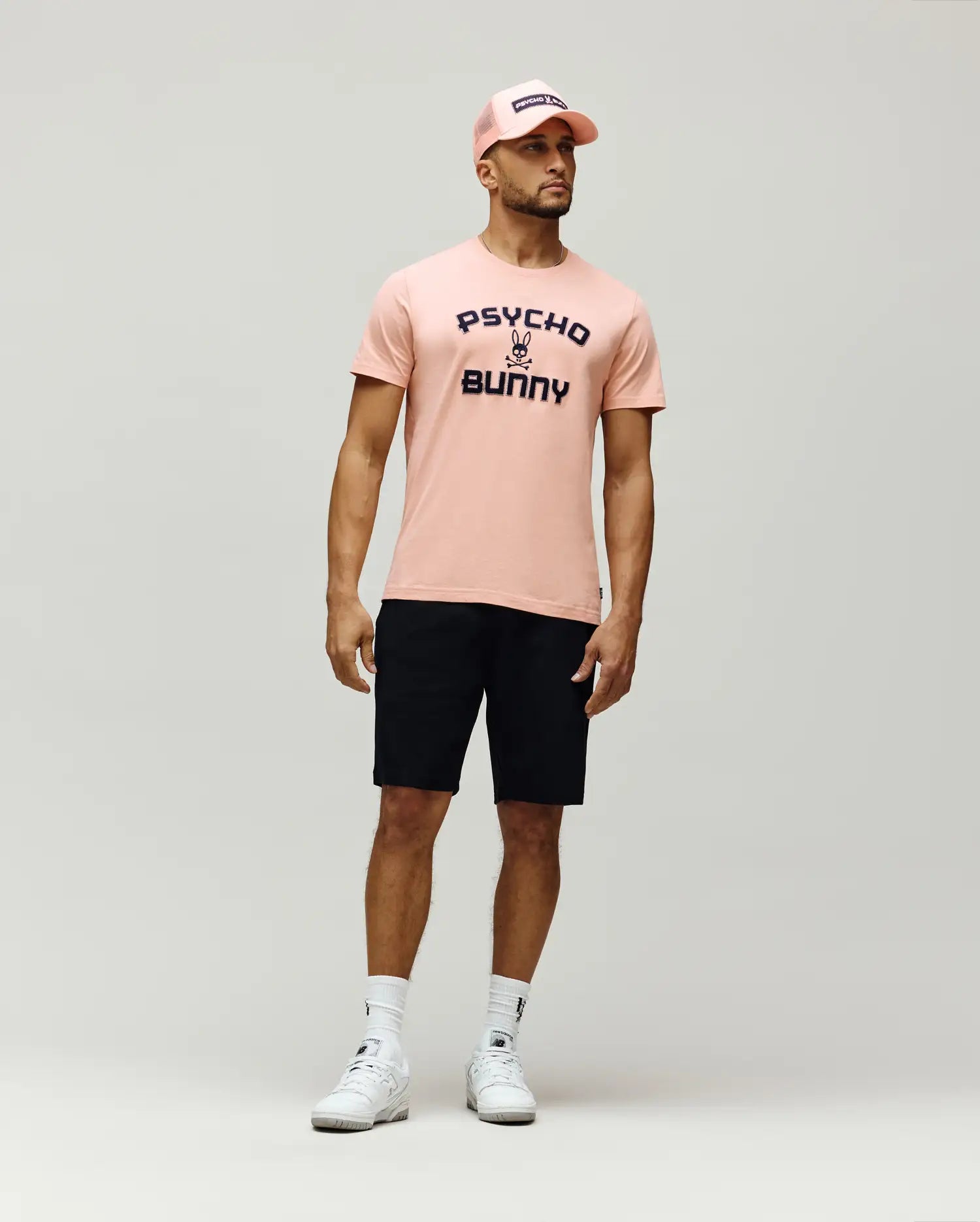 Men's Psycho Bunny Gage Wordmark Tee Peach Melba