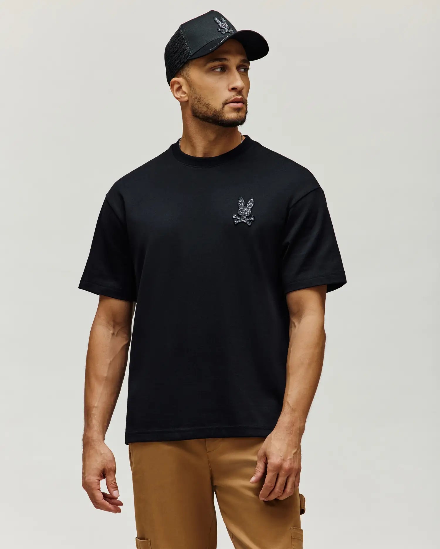 Men's Psycho Bunny Gabin Oversized Fit Tee Black | Chicago City Sports
