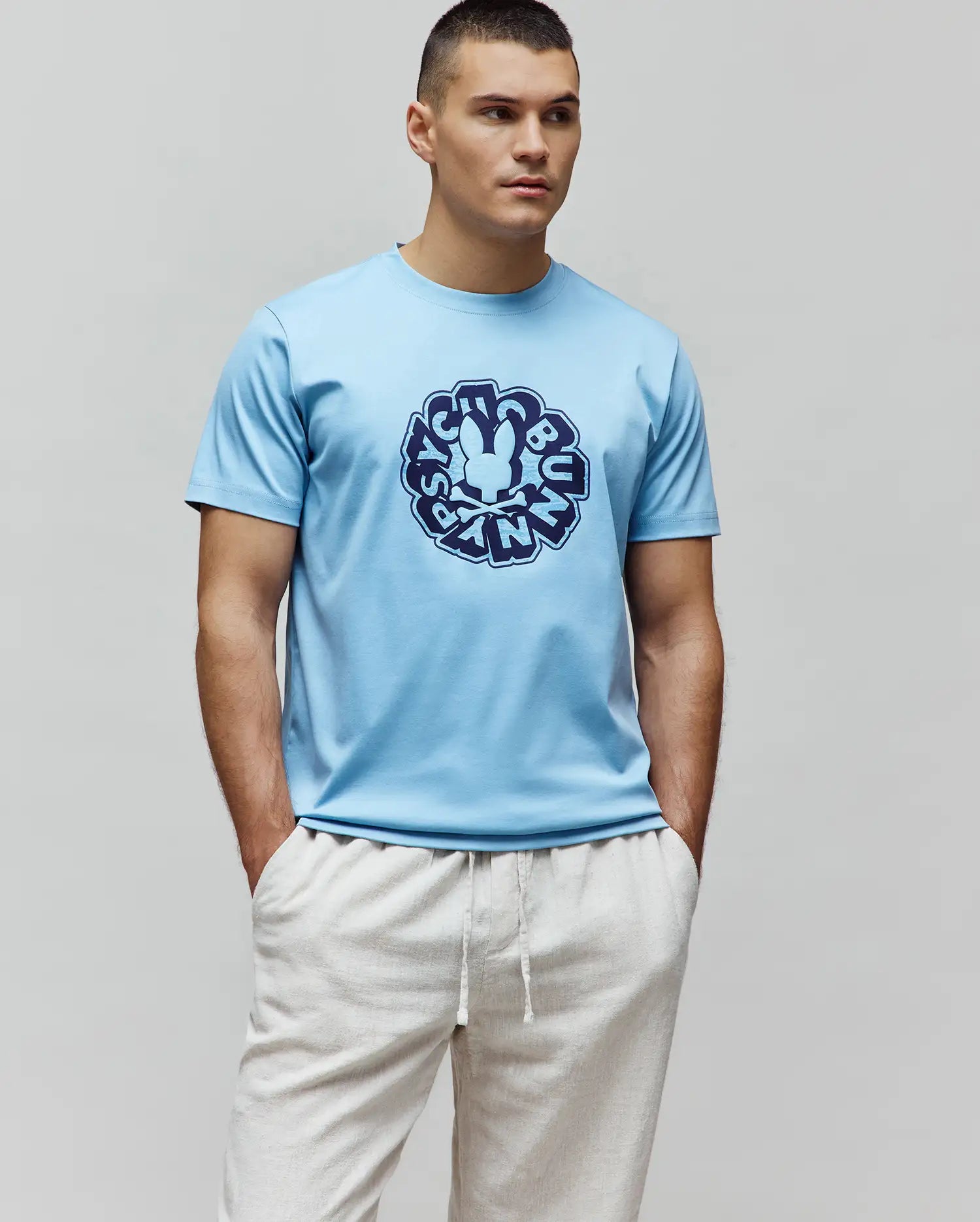 Men's Psycho Bunny Toby Graphic Tee Glacier Lake