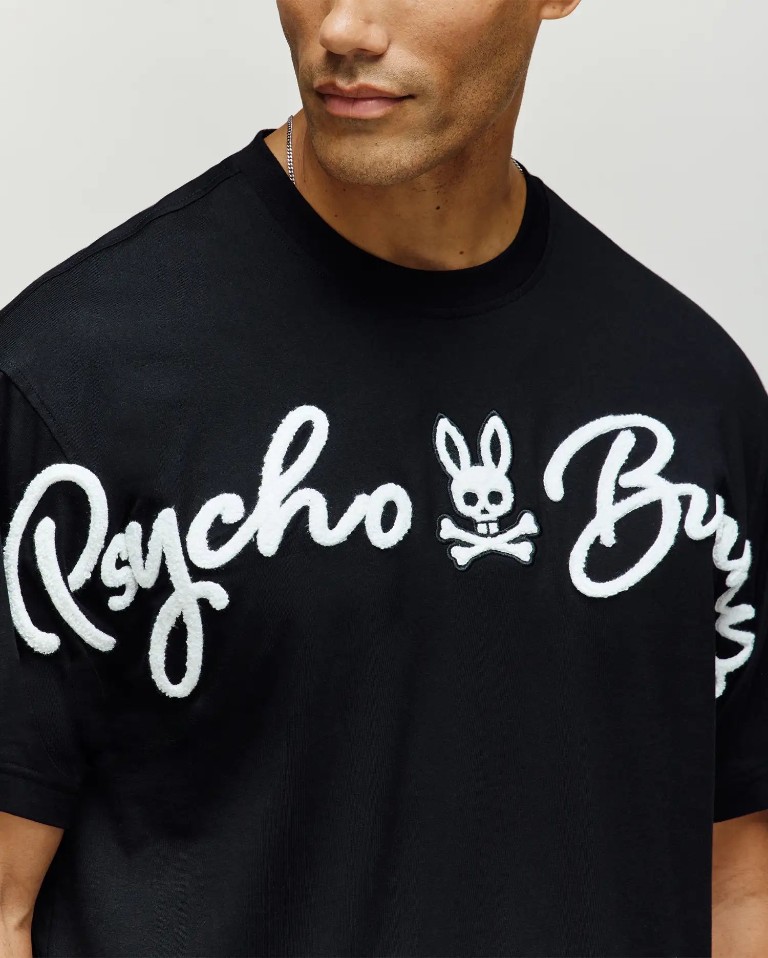 Men's Psycho Bunny Tate Oversized Graphic Tee Black | Chicago City